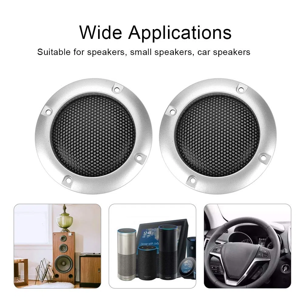 2x maskownica głośnika, 2-calowa osłona głośnika dekoracyjna kratka kratka ochronna kratka dekoracyjna, osłona mini systemu audio kratka maskownica ochronna głośnika osłona maskownicy głośników (srebrna)