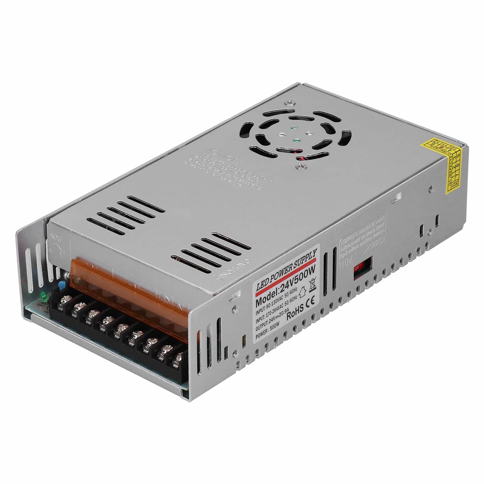 Garosa 500W 24 V 20,9A Zasilanie, Stop Aluminium, Otwory Rozpraszania Ciepła, Pokrycie Bezpieczeństwa, Automatyzacja Przemysłowa PLC Control Concert, do Automatyzacji Przemysłowej, PLC