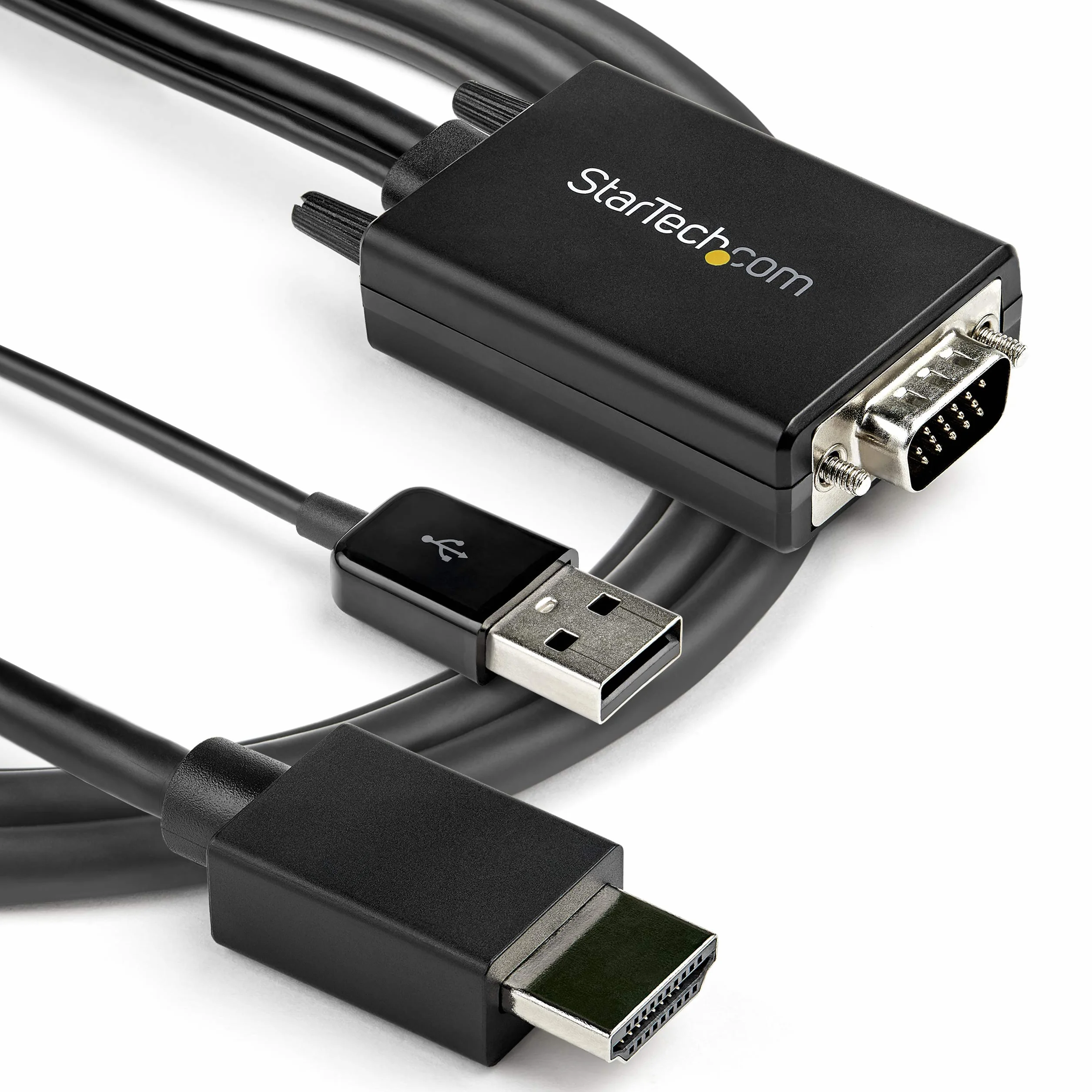 StarTech.com VGA2HDMM2M Kabel VGA do HDMI - 2 m - 1080p - Audio USB - Zasilany przez USB - Męski na męski