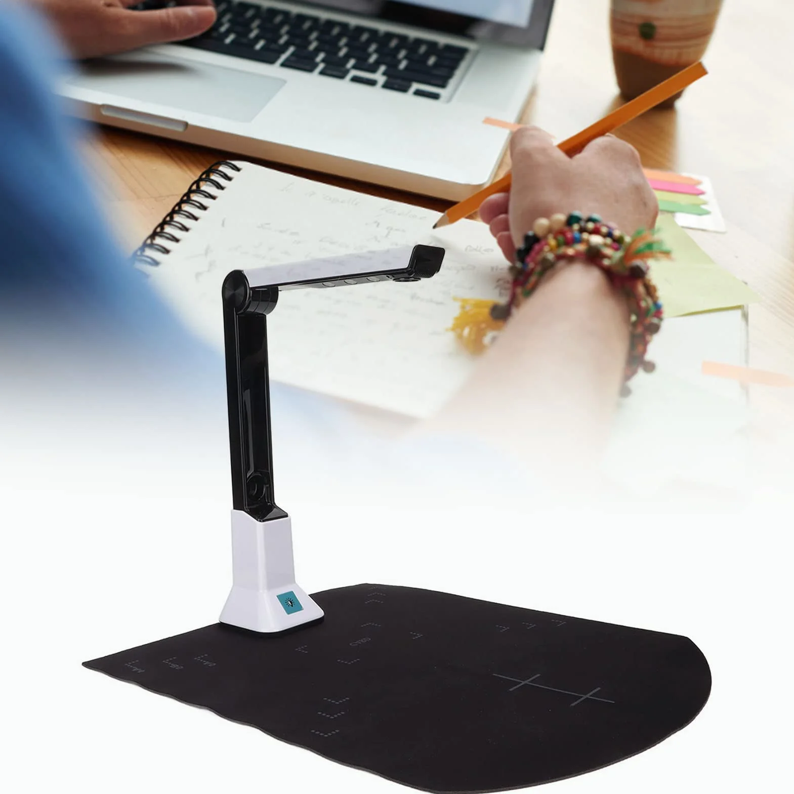 Wizualizator USB 8MP/kamera Dokumentacyjna, Skaner Dokumentów Formatu, Wielojęzyczny Skaner Dokumentów OCR, do Zdalnego Uczenia Się z Zoomem, OBS i Teams, dla