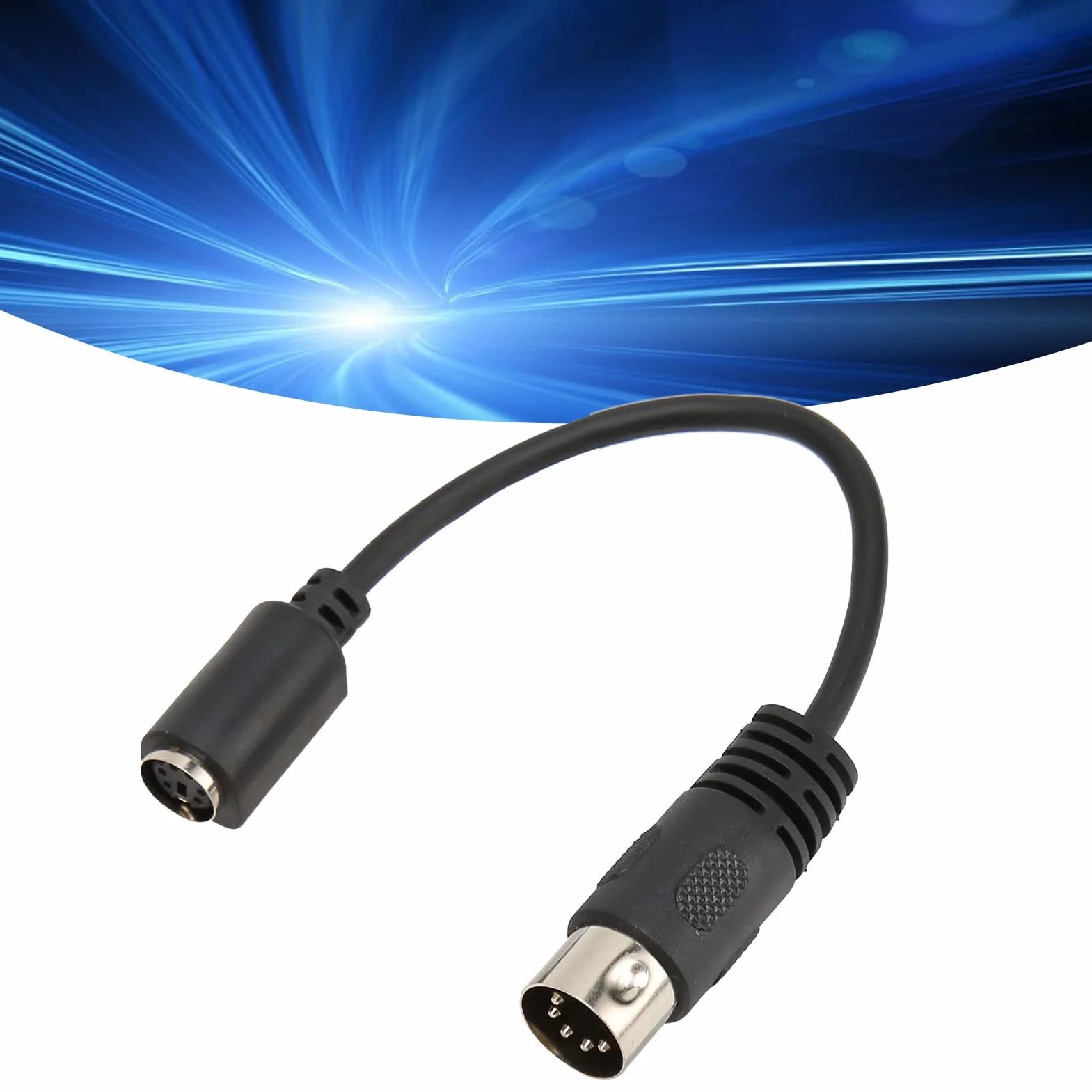5-pinowy Adapter Kabla DIN na PS/2, 5-pinowy Męski Adapter DIN na 6-pinowy żeński Adapter Mini DIN, 5,9-calowy Kabel Konwertera Klawiatury i Myszy, Plug and Play