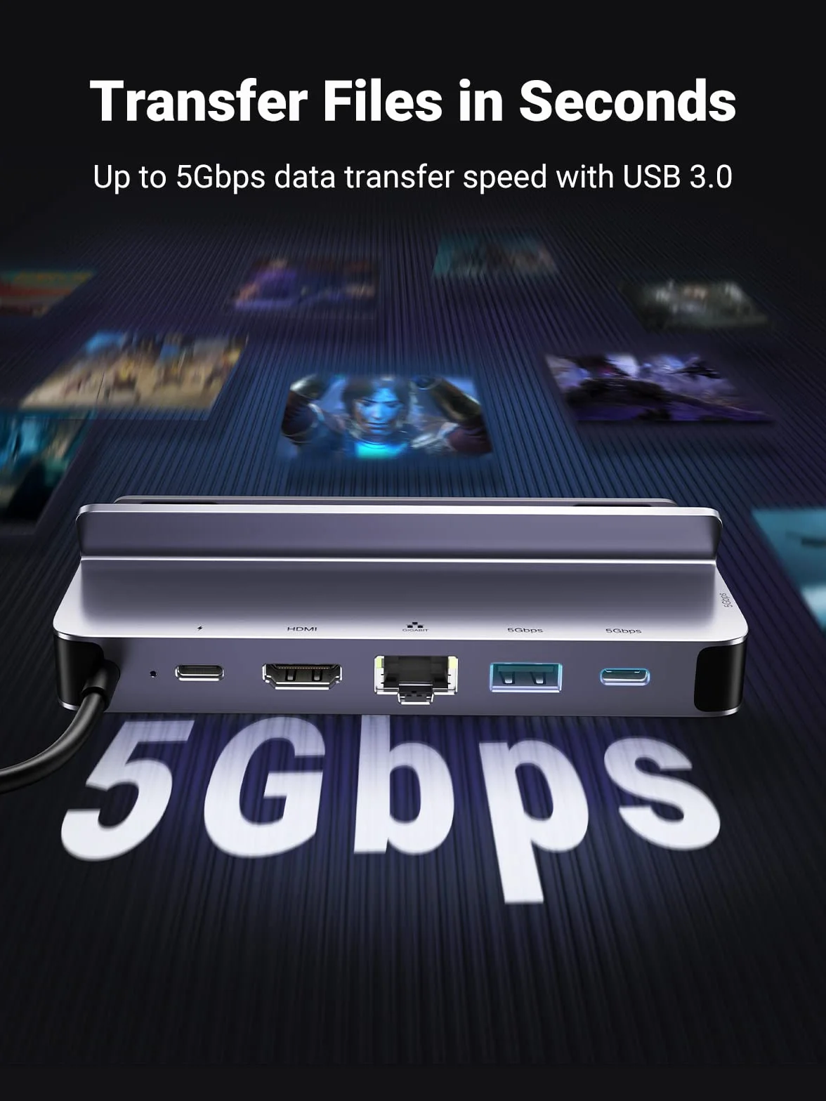 UGREEN Stacja dokująca Steam Deck 6 W 1 Stacja dokująca USB C