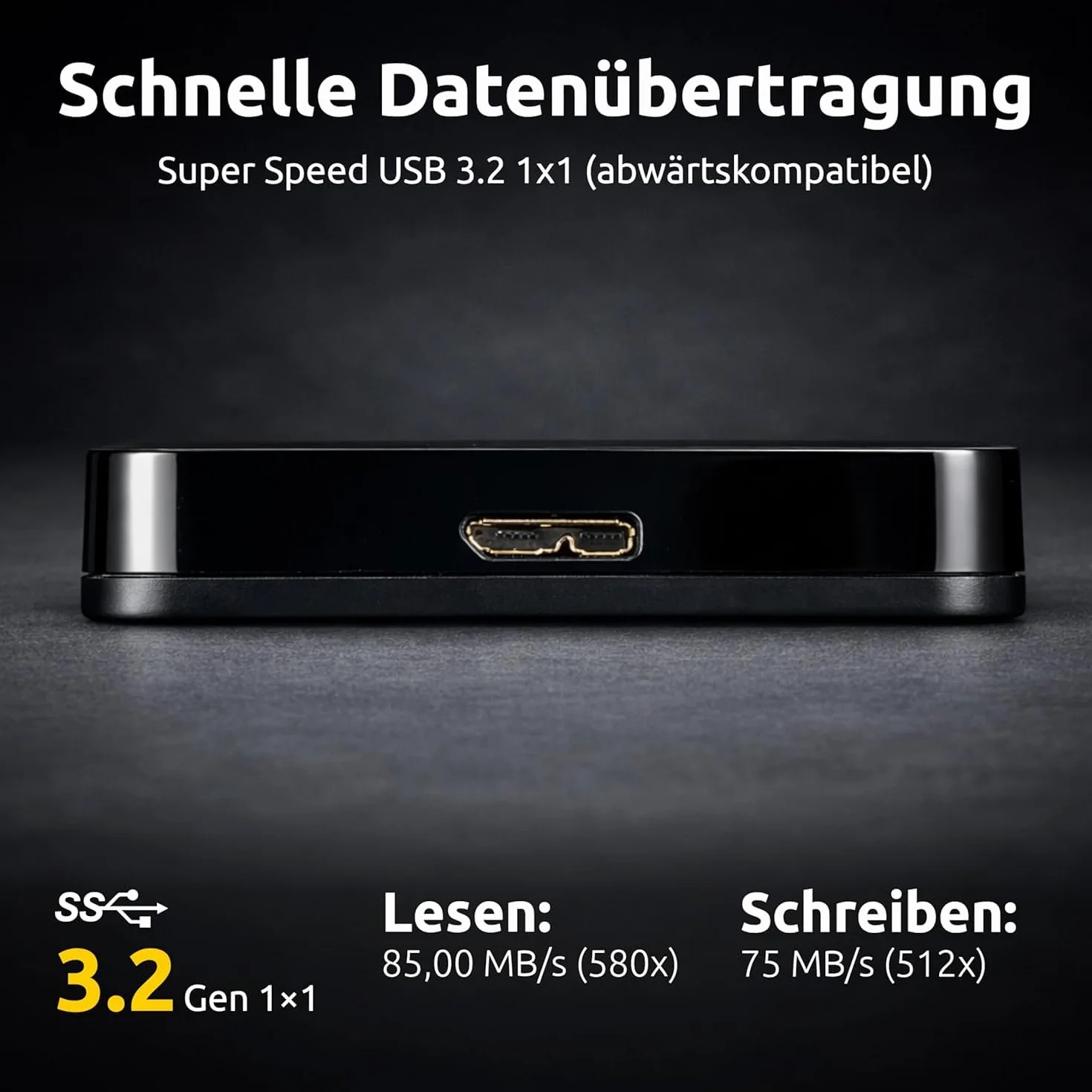 Intenso Przenośny dysk twardy 2,5" 1TB – zewnętrzny dysk twardy z Super Speed USB 3.2 Gen 1 x 1 – szybka pamięć masowa w kompaktowej konstrukcji, 5400 obr./min, pamięć podręczna 8 MB, Plug & Play