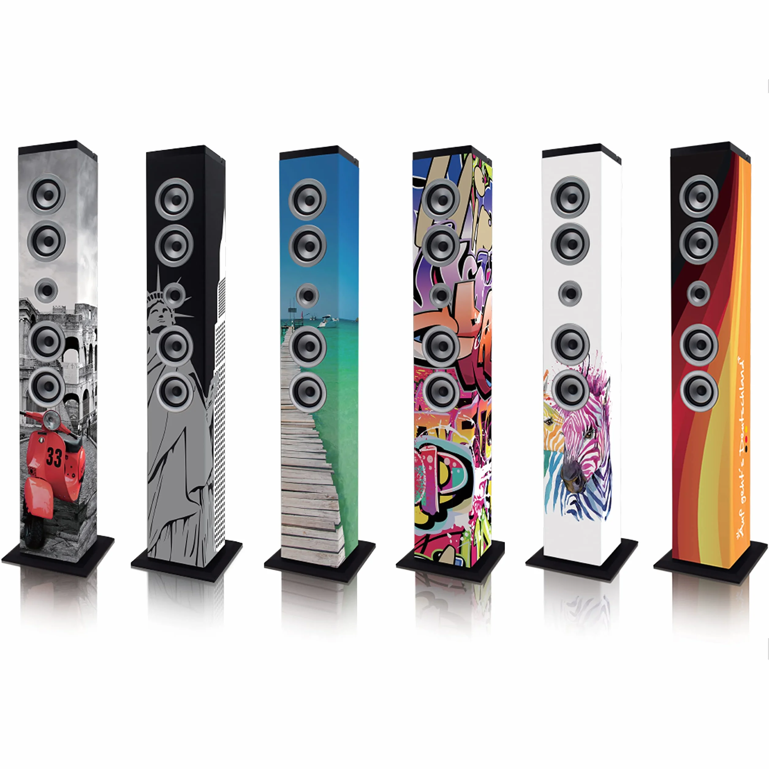 iCES IBT-6 Bluetooth głośnik stojący – 40 W RMS – radio PLL FM – wejście USB – gniazdo na karty SD – wejście AUX – z pilotem zdalnego sterowania – Niemcy