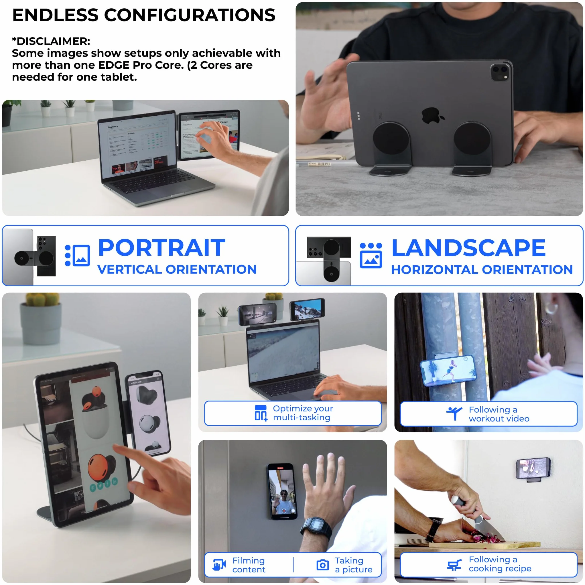 Rolling Square Edge Pro Tablet Kit magnetyczny uchwyt na tablet i telefon, kompatybilny z Magsafe, szary