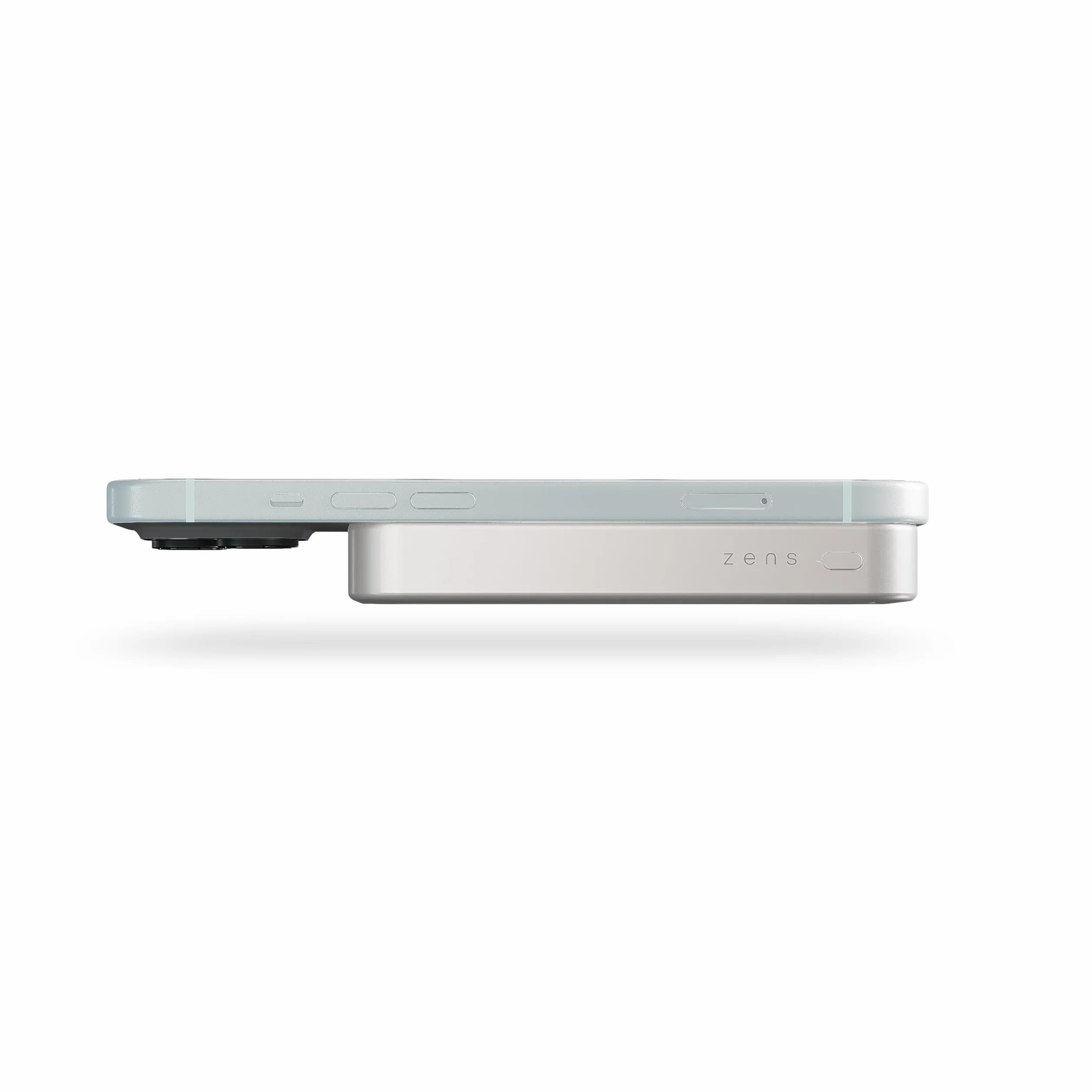 Zens Slim Aluminium Power Bank Qi2 10k mAh, bezprzewodowa ładowarka MagSafe o mocy 15 W do telefonów iPhone Air/17/16/15/14/13/12 i słuchawek AirPods, zawiera 30 cm USB C-C kabel, Biały