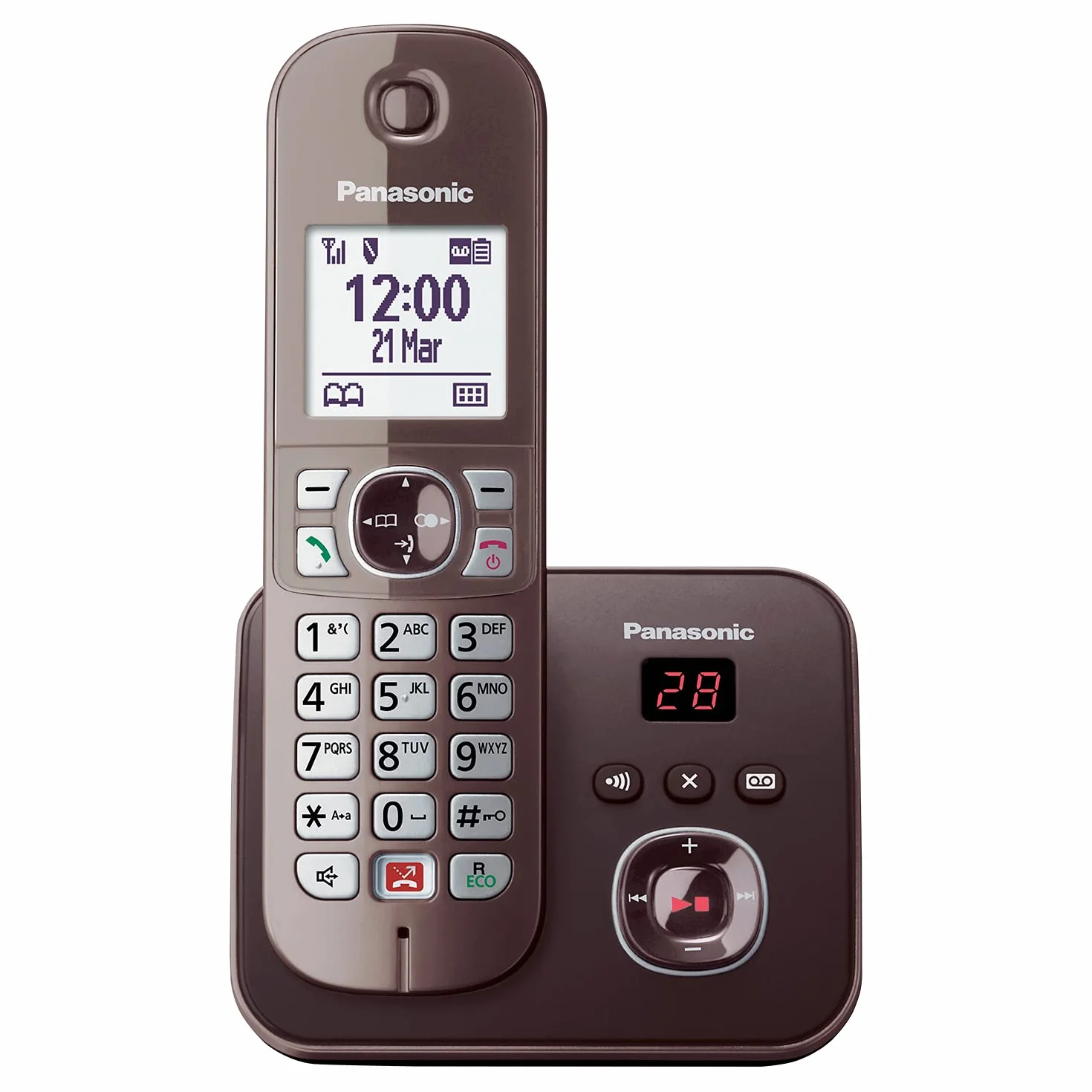 Panasonic KX-TG6861GA telefon bezprzewodowy z sekretarką, mocca brązowy