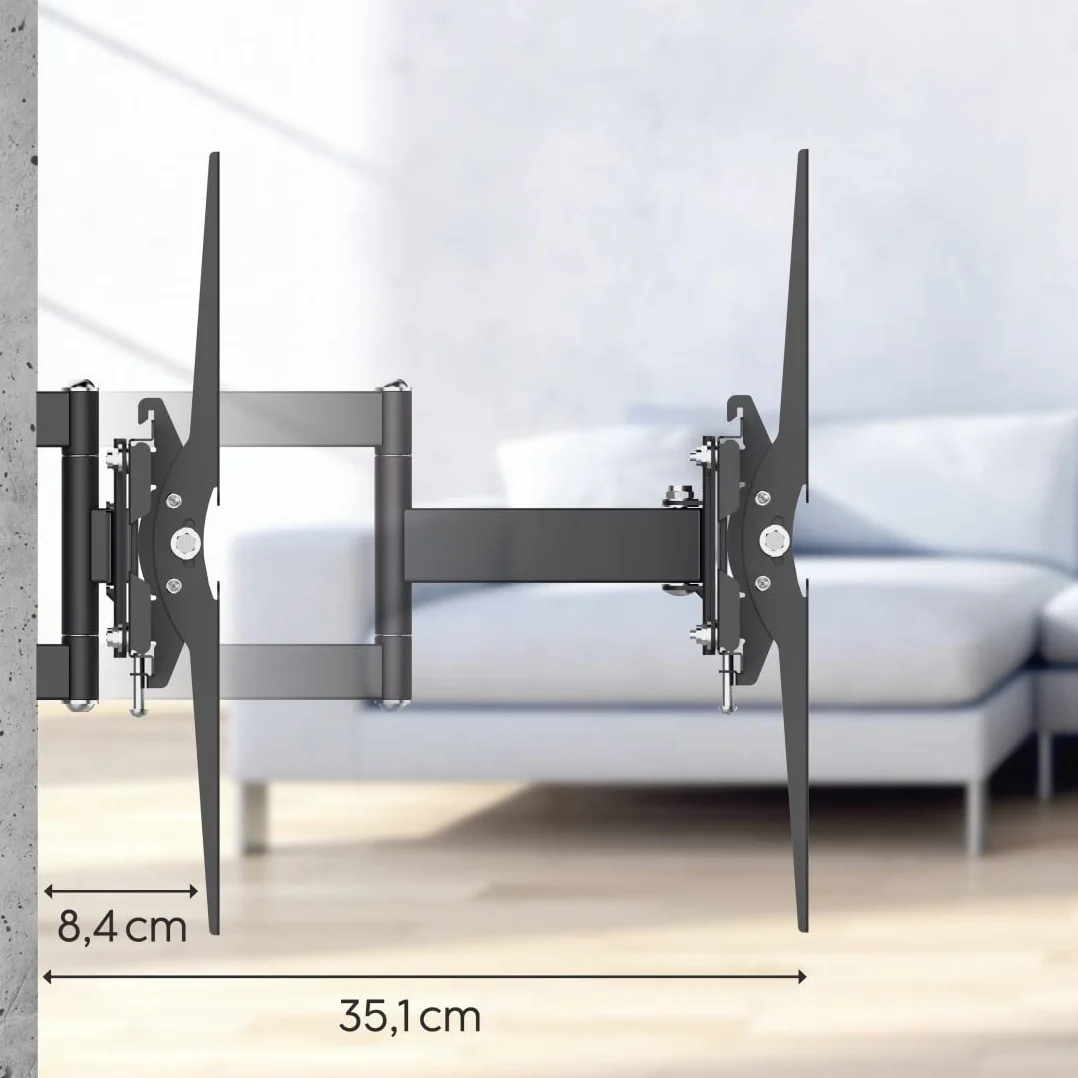 Hama Uchwyt ścienny do telewizora 65" VESA 400x400 obracany 160 stopni stalowy 40 kg czarny