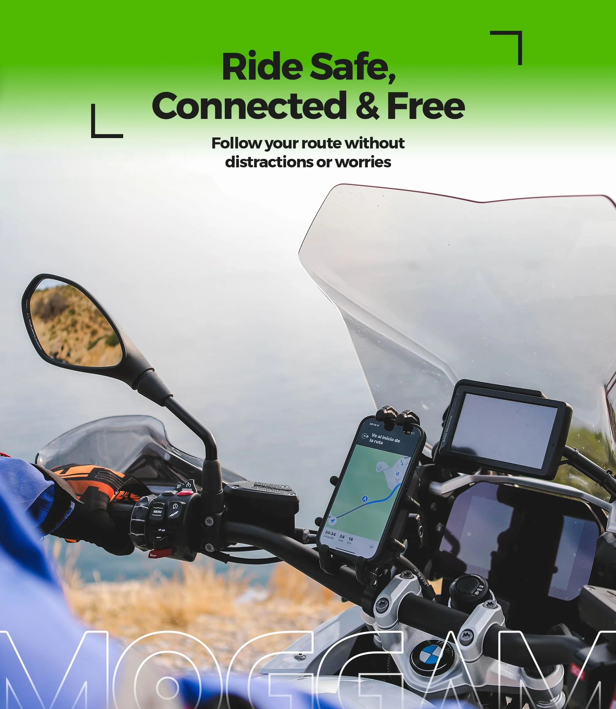 Uchwyt na Telefon do Motocykla Ultrabtrwały 5,4–7,2" Regulowane Ramię 360°