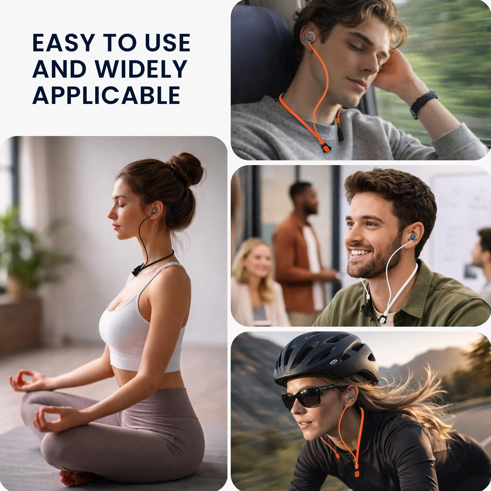kwmobile silikonowa opaska do Apple Airpods 3/4 / Pro 1 / Pro 2 / Airpods Pro 3 uchwyt do joggingu - pasek na słuchawki douszne - akcesoria do słuchawek - czarno-pomarańczowy