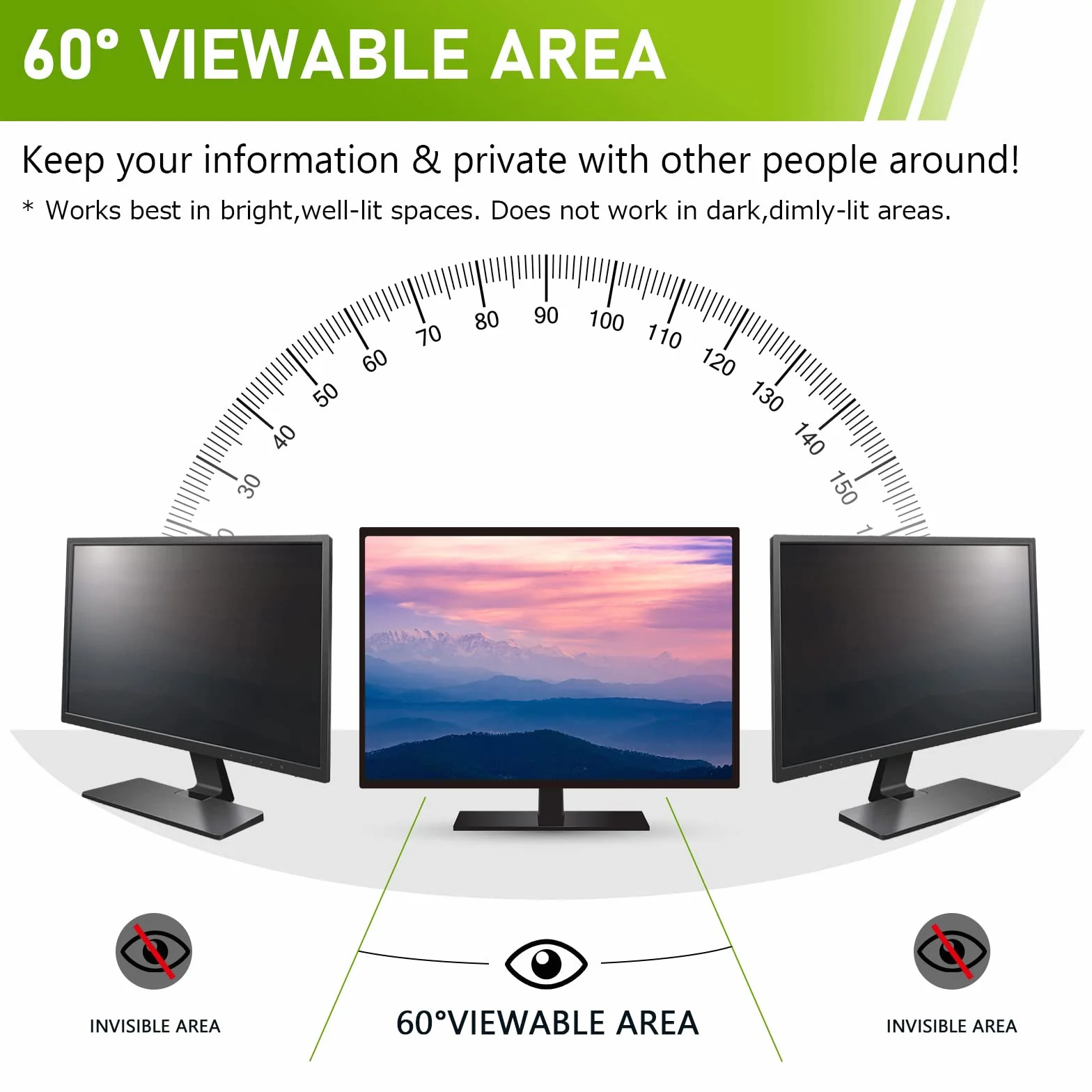 LAMA Filtr prywatyzujący do monitora 27", uniwersalna, ochrona prywatności, ochrona ekranu z ochroną przed wzrokiem, ochrona przed niebieskim światłem i ochroną przed oślepieniem 16:9 (598 x 337 mm)