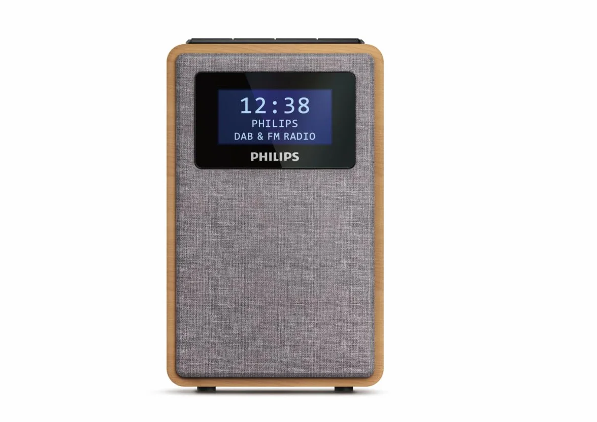 Philips TAR5005/10 Radio z Zegarkiem, Szary, 10.95 x 9.5 x 15.4 cm