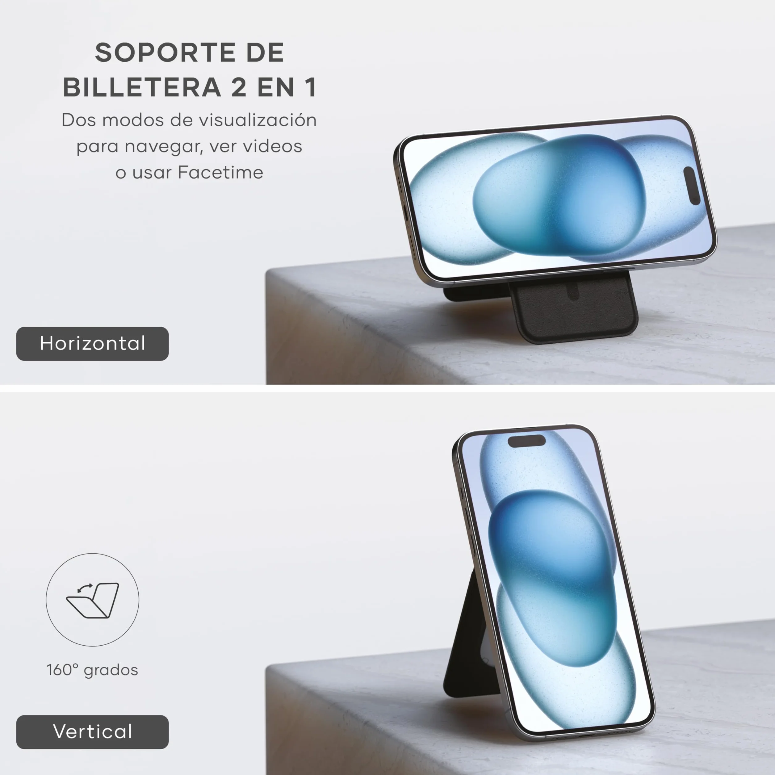 SATECHI MagSafe Portfel, Magnetyczny Uchwyt na Karty I Stojak Do iPhone, Portfel Z 4 Przegródkami na Karty I Nfc, Do Wszystkich Modeli iPhone 17 16 15 Do 12, Materiał Premium (PU) – Czarny