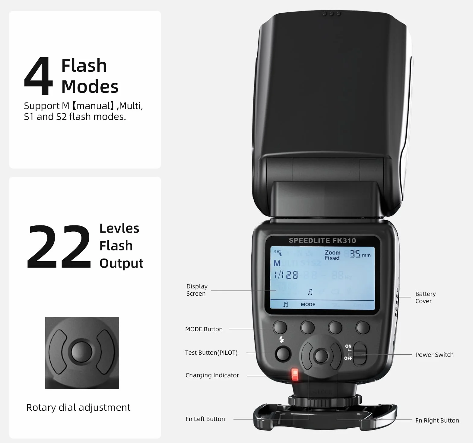 PHOTOOLEX FK310 Flash Speedlite lampa błyskowa do Canon Nikon Sony Panasonic Olympus Pentax Fujifilm Sigma Minolta i innych lustrzanek cyfrowych lustrzanek lustrzankowych lustrzanek i aparatów