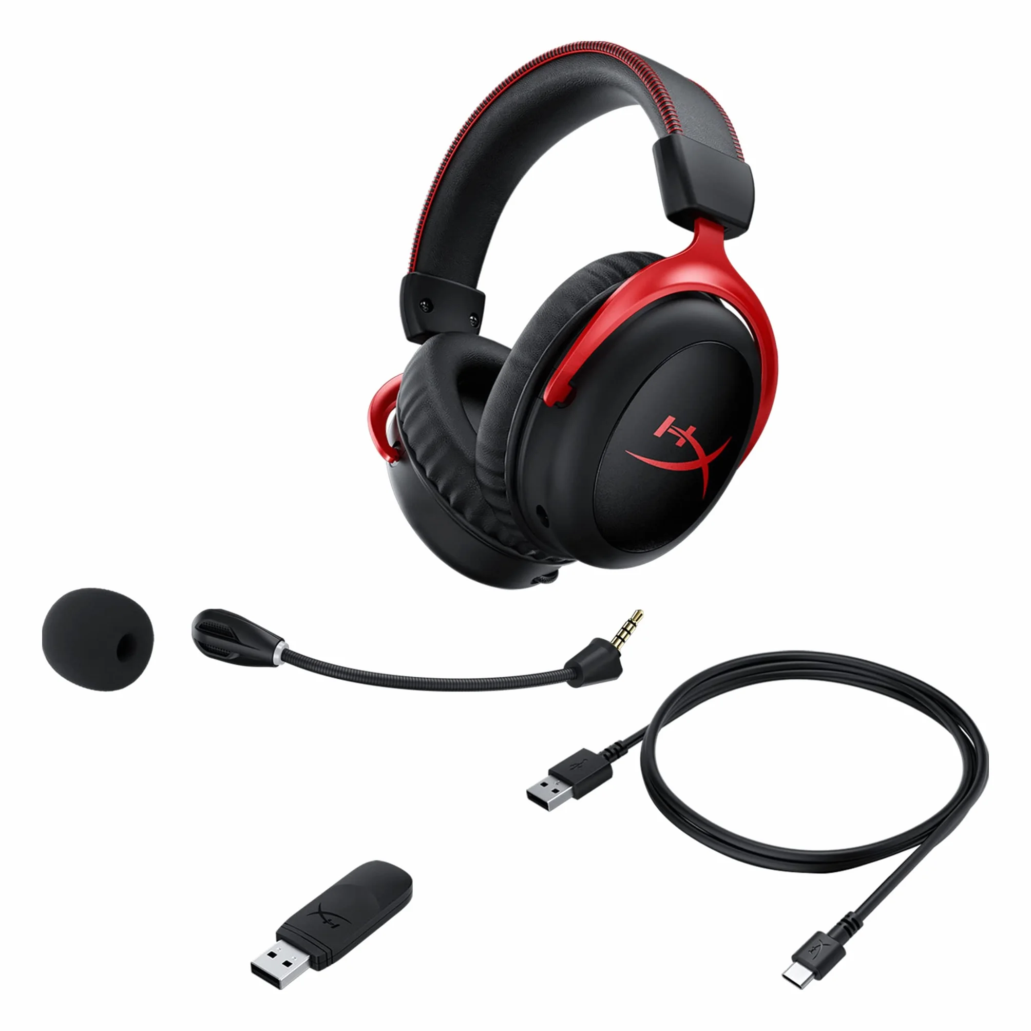 HyperX Cloud II HHSC2X-BA-RD/G Słuchawki, Czarny, 19 x 13,6 x 9,3 cm, 299,94 g