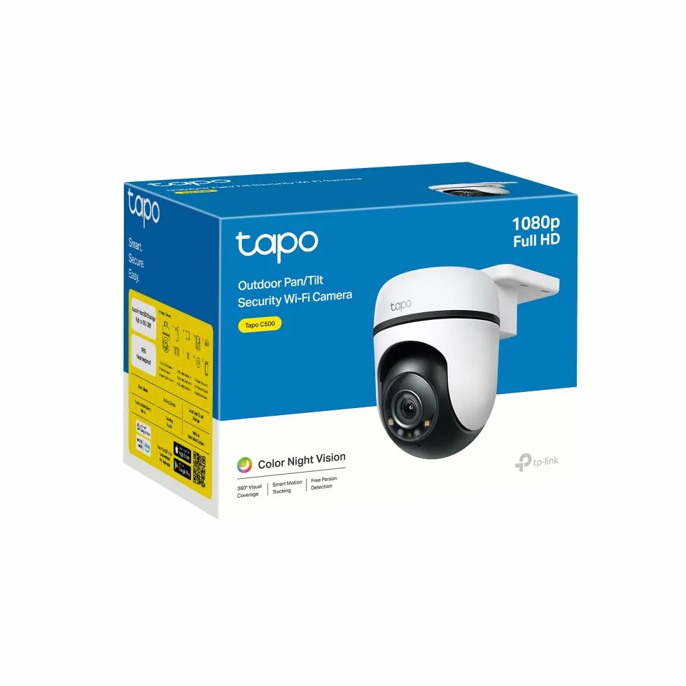 TP-Link Tapo C500 Obrotowa kamera zewnętrzna Wi-Fi 1080p IP65 Śledzenie ruchu Tryb nocny Dwukierunkowe audio
