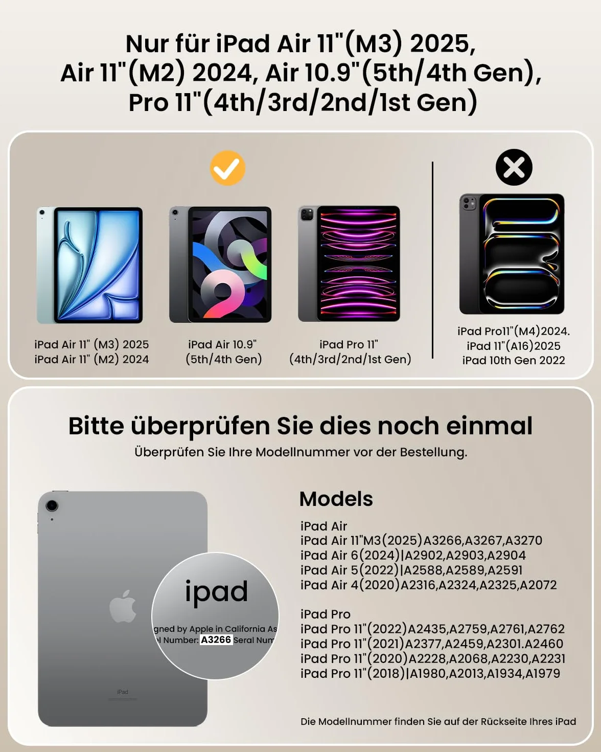 ProtoArc TK500 Etui z klawiaturą magnetyczną do iPad Air 11" M3 2025/M2 2024, duży gładzik z kliknięciem