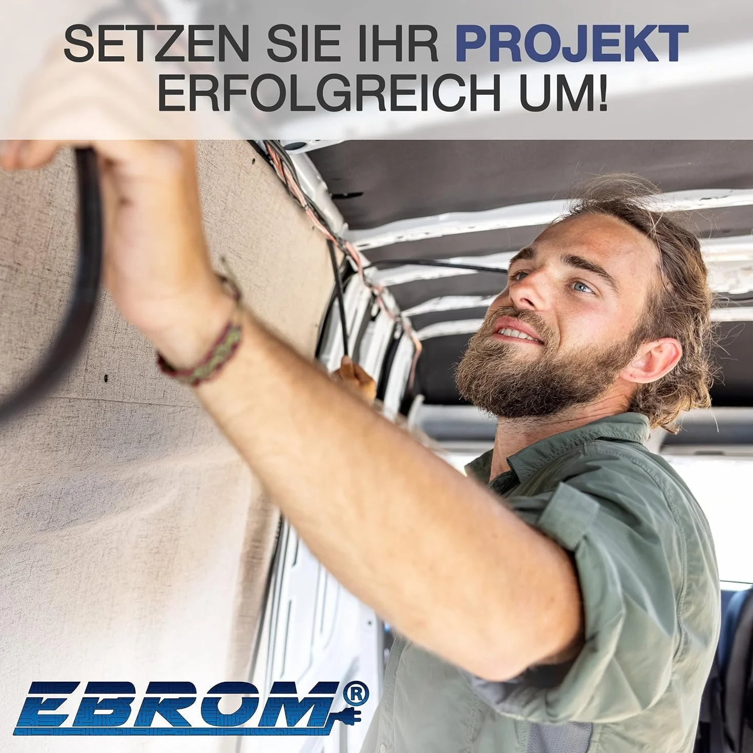 EBROM 5 metrów kabel do akumulatora czarny H07V-K 25 mm² - kabel do baterii - 99,9% miedź OFC - 5 m (5 m) 25 mm2