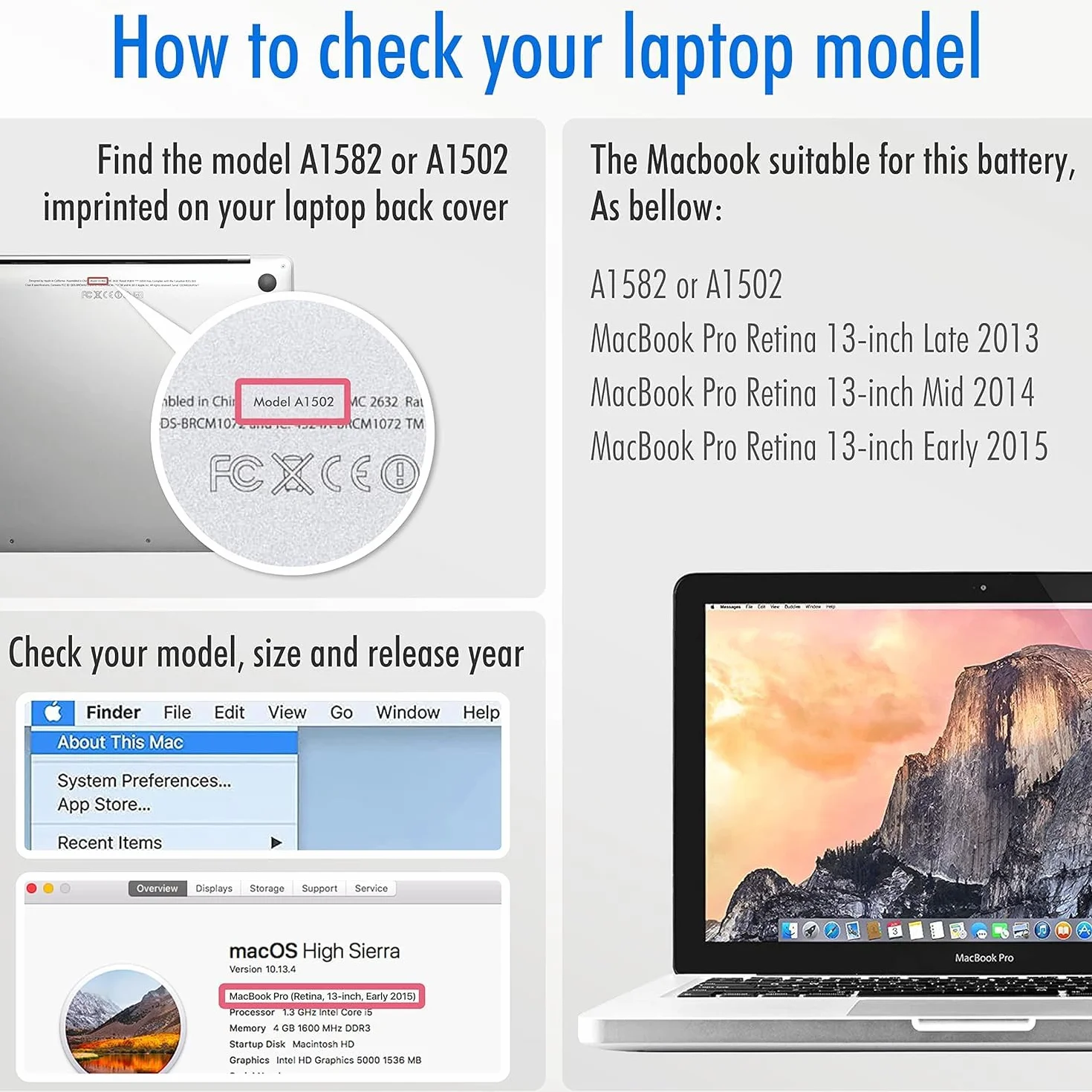 Akumulator do Apple MacBook Pro Retina 13" 2013-2015 72 Wh 11,42 V