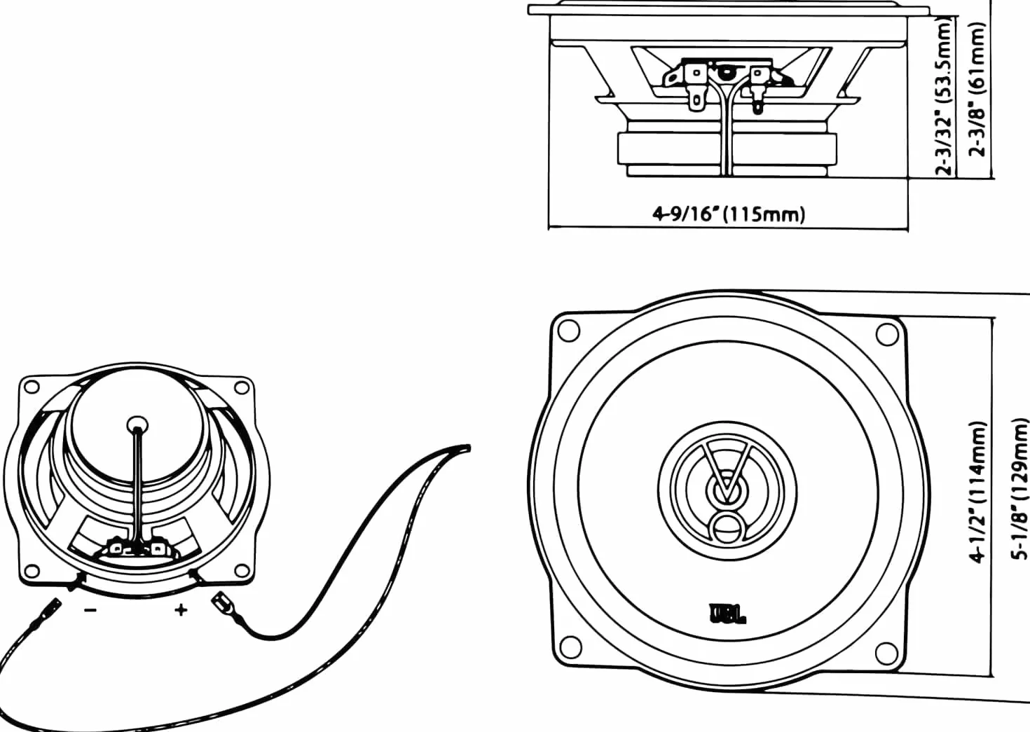 JBL Stage1 51F Harman Kardon 2-drożny zestaw głośników samochodowych - Echo Auto 150 Watów 30 Watów RMS - 2-częściowy samochód Hi-Fi Box Duży 13 cm | 130 mm | 5,25 cala