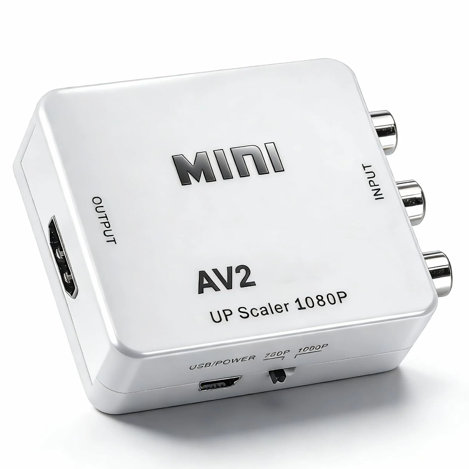 Konwerter AV na HDMI High Definition, do HDMI AV2HDMI Transverter, Wyjście HDMI 1080 P 60 HZ / 720 P 60 HZ, Obsługa PAL, NTSC3.58, NTSC4.43, SECAM, PAL/M, Wejście PAL/N - Biały