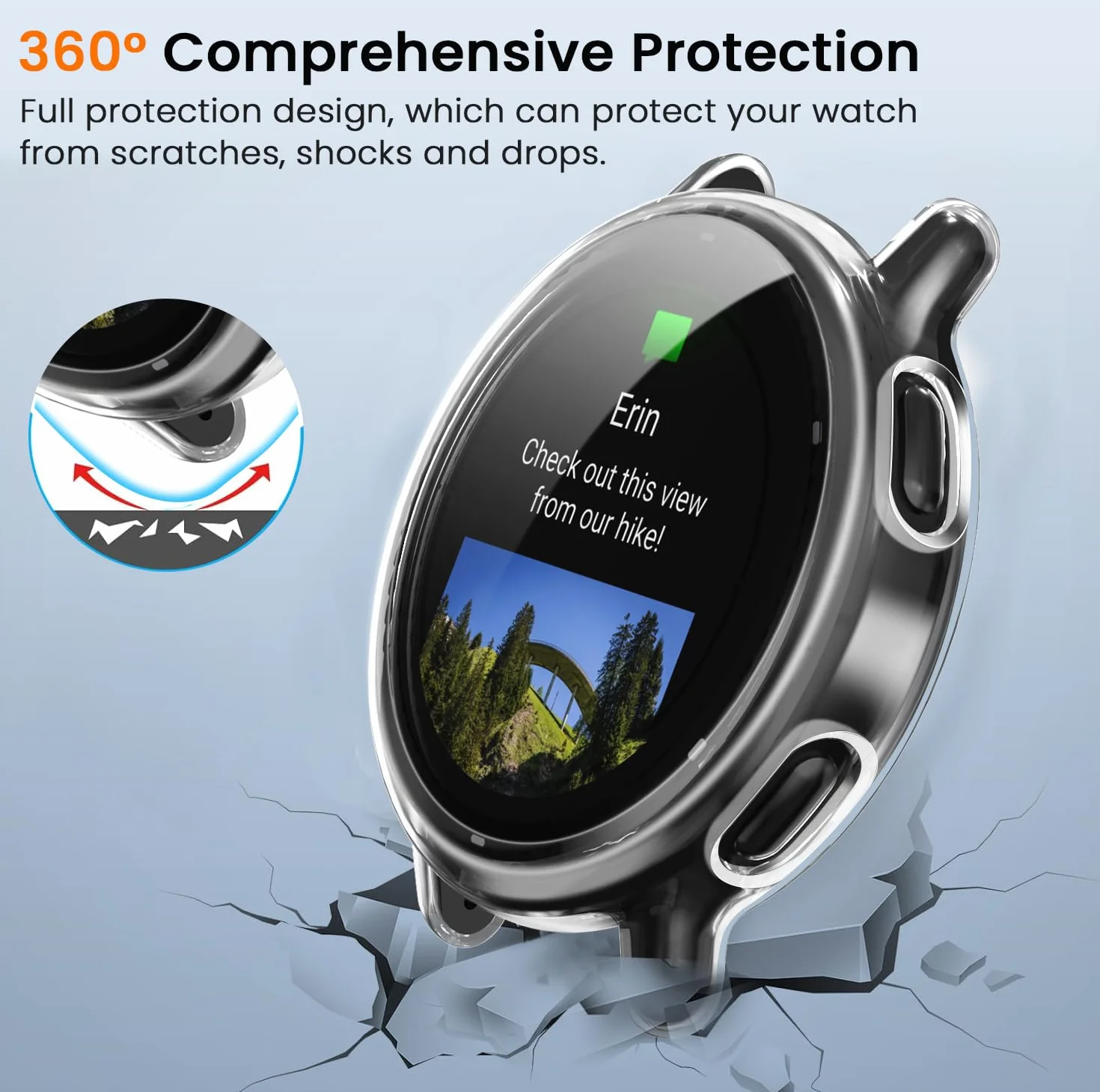 ivoler 3 sztuki etui z osłoną ekranu do Garmin Vivoactive 5, pełne etui ochronne z miękkiego TPU cienkie, odporne na wstrząsy odporne na zarysowania (2 przezroczyste 1 czarne)