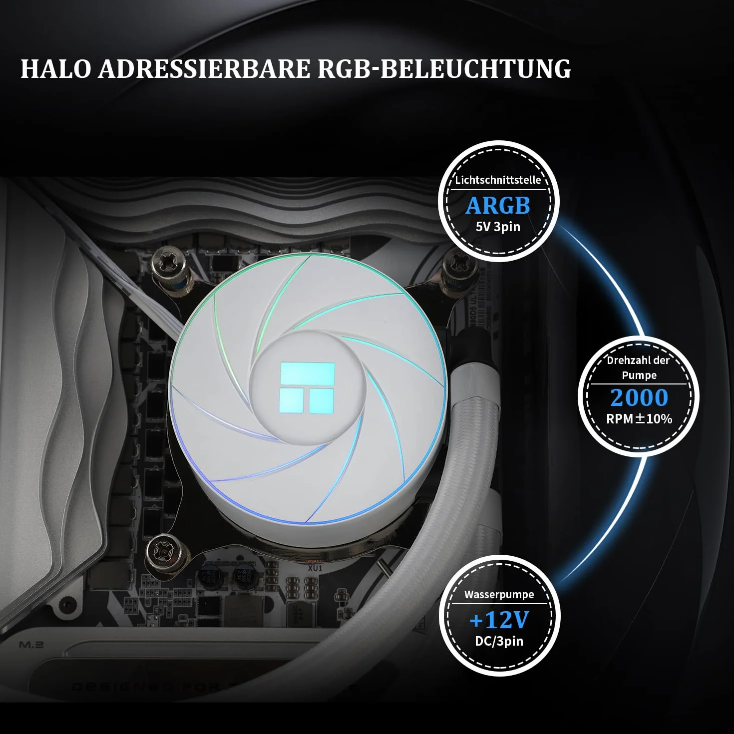 Thermalright AQUA Elite 240 ARGB V2 chłodzący płynny procesor CPU, podwójny wentylator PWM z prędkością 2000 obr./min, chłodzenie wody procesora komputerowego 240, do AMD/AM4/AM5 i Intel