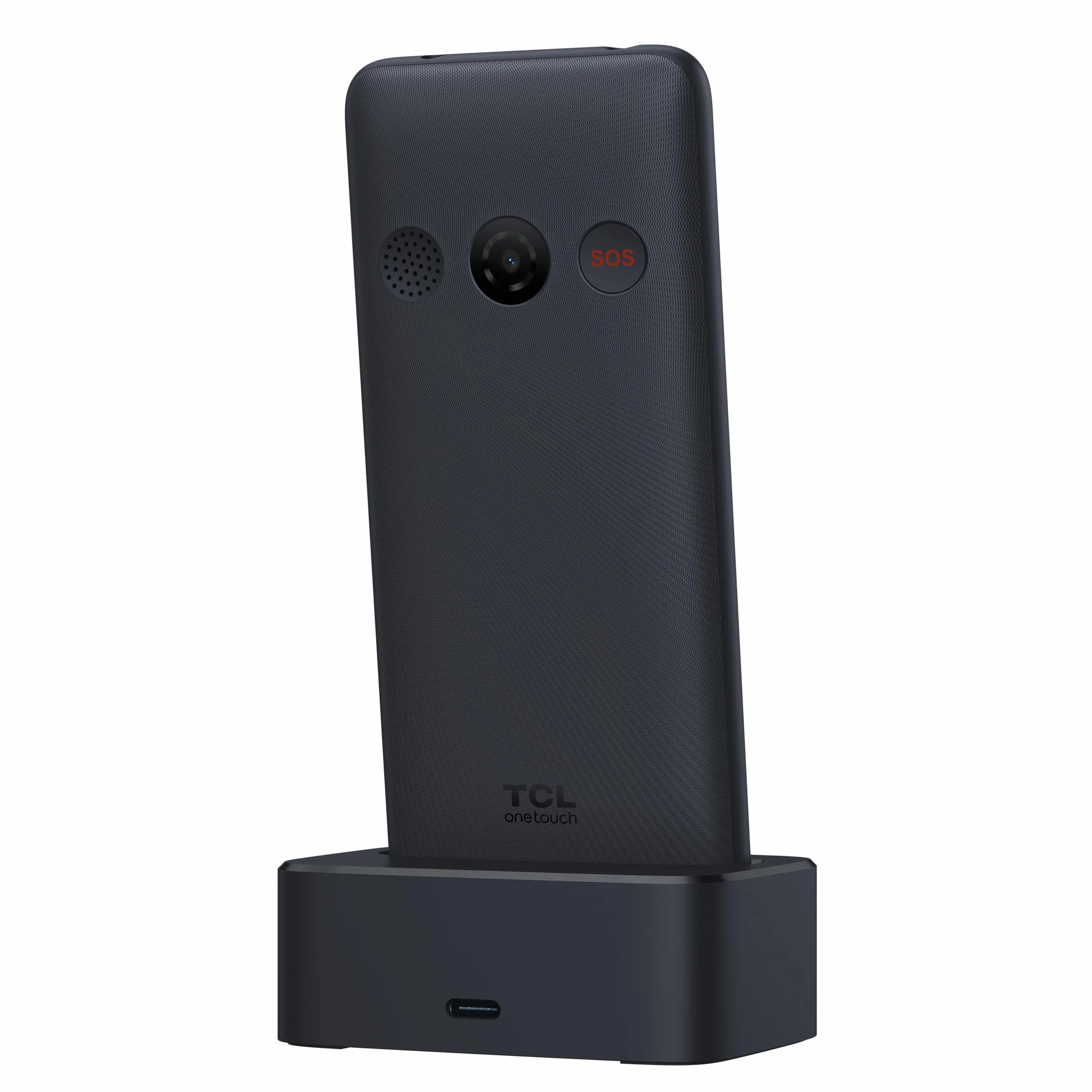 TCL Onetouch 4022s Ekran 2.8" Łatwy w użyciu telefon komórkowy, duże klawisze, dla osób starszych. Podstawa ładowarki, aparat, Bluetooth, latarka, przycisk SOS, rejestrator, szary [Wersja ES/PT]