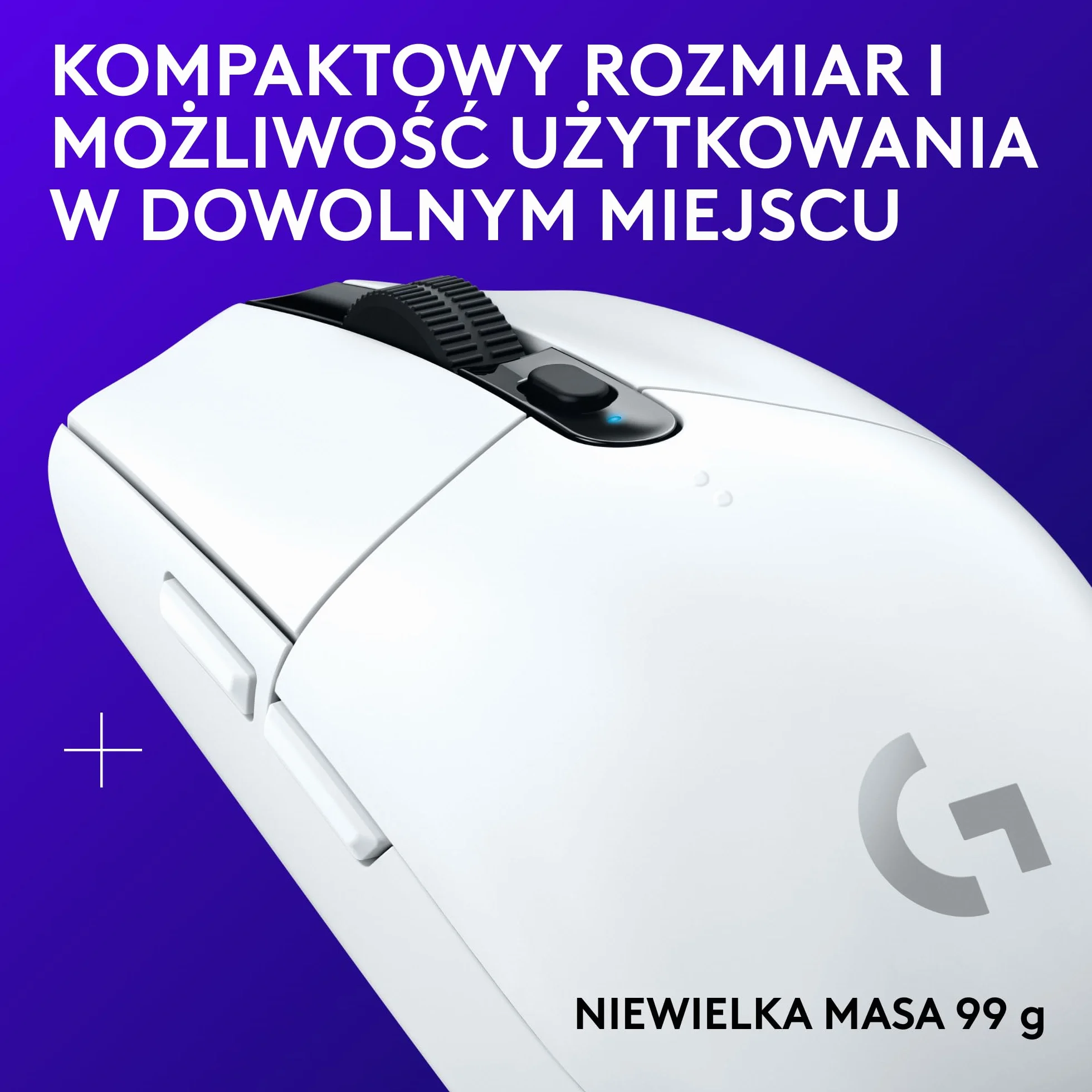 Logitech G G305 LIGHTSPEED, bezprzewodowa mysz do gier, czujnik HERO 12K, 12 000 DPI, lekka, 6 programowalnych przycisków, żywotność baterii 250 h, pamięć wbudowana, PC/Mac - Biały