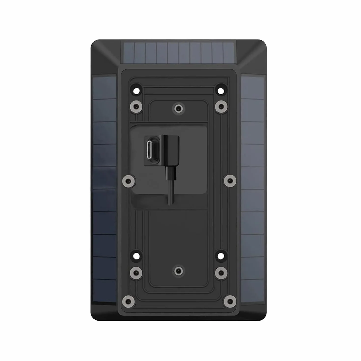 Ładowarka solarna kompatybilna z dzwonkiem do drzwi Ring Battery, port USB-C Video Doorbell, wersja 2024, czarna