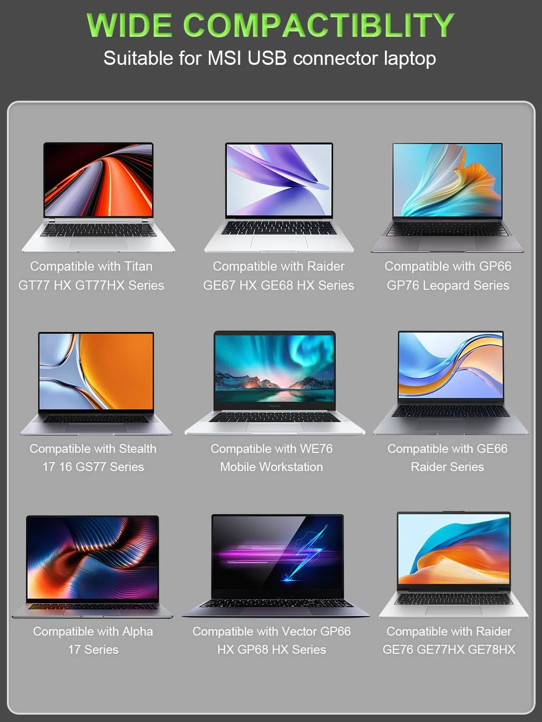 240W Ładowarka kompatybilna z Msi GE76 GE66 Raider, Vector GP77 GP76 GP66 Leopard, Alpha 17 Creator Pro 16 A16 Z17 Z16P Z16 HX Studio, Stealth GS77 A16 16 17 WE76 Laptop