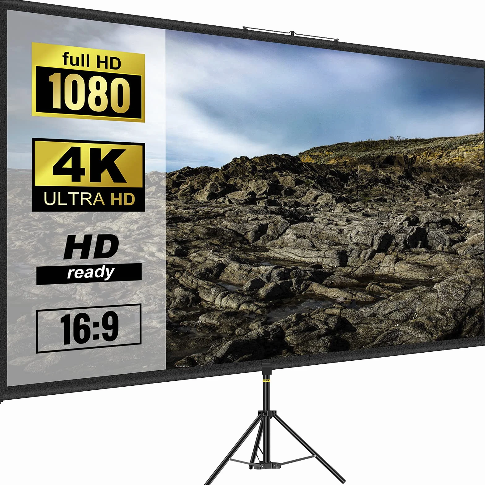 VEVOR Ekran projekcyjny 100 cali 4K HD 16:9 227 x 127 cm odporny na zagniecenia