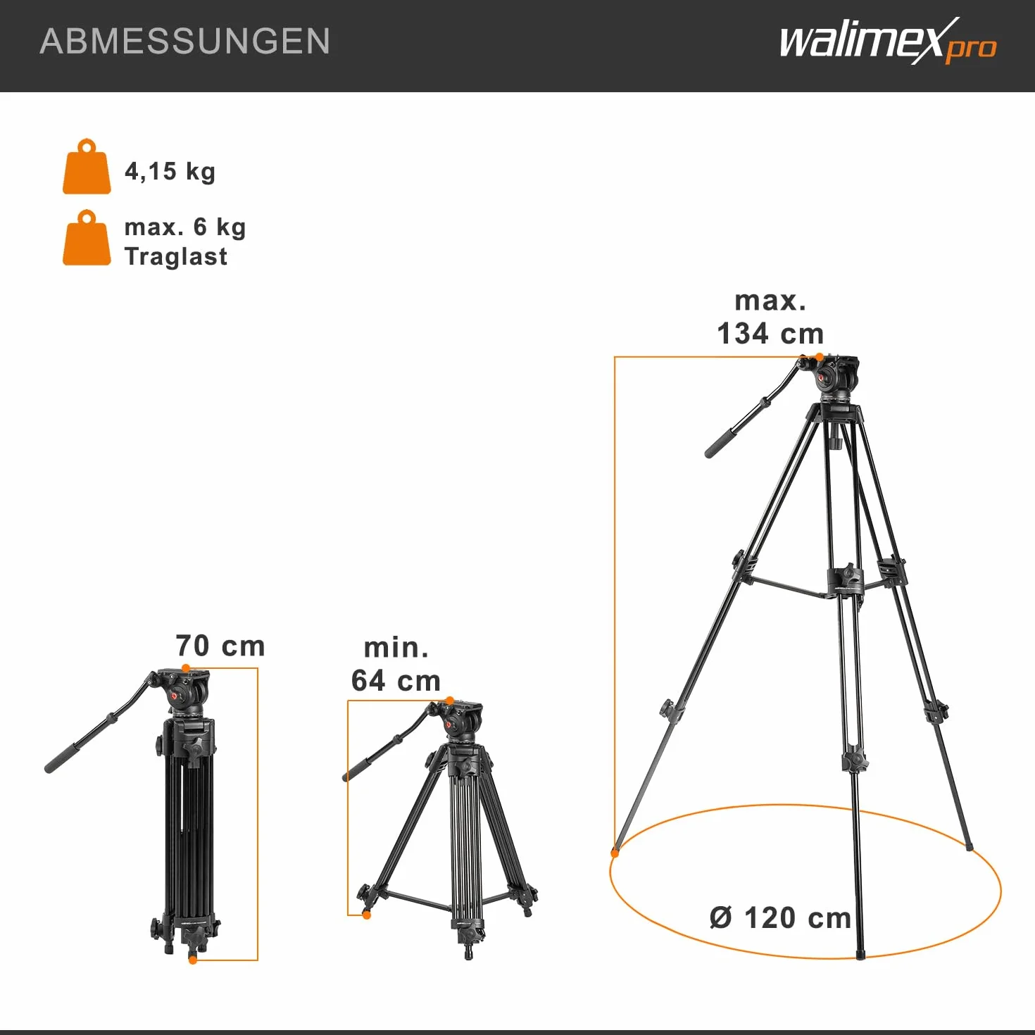 walimex pro EI-9901 statyw Video-Pro 138 cm