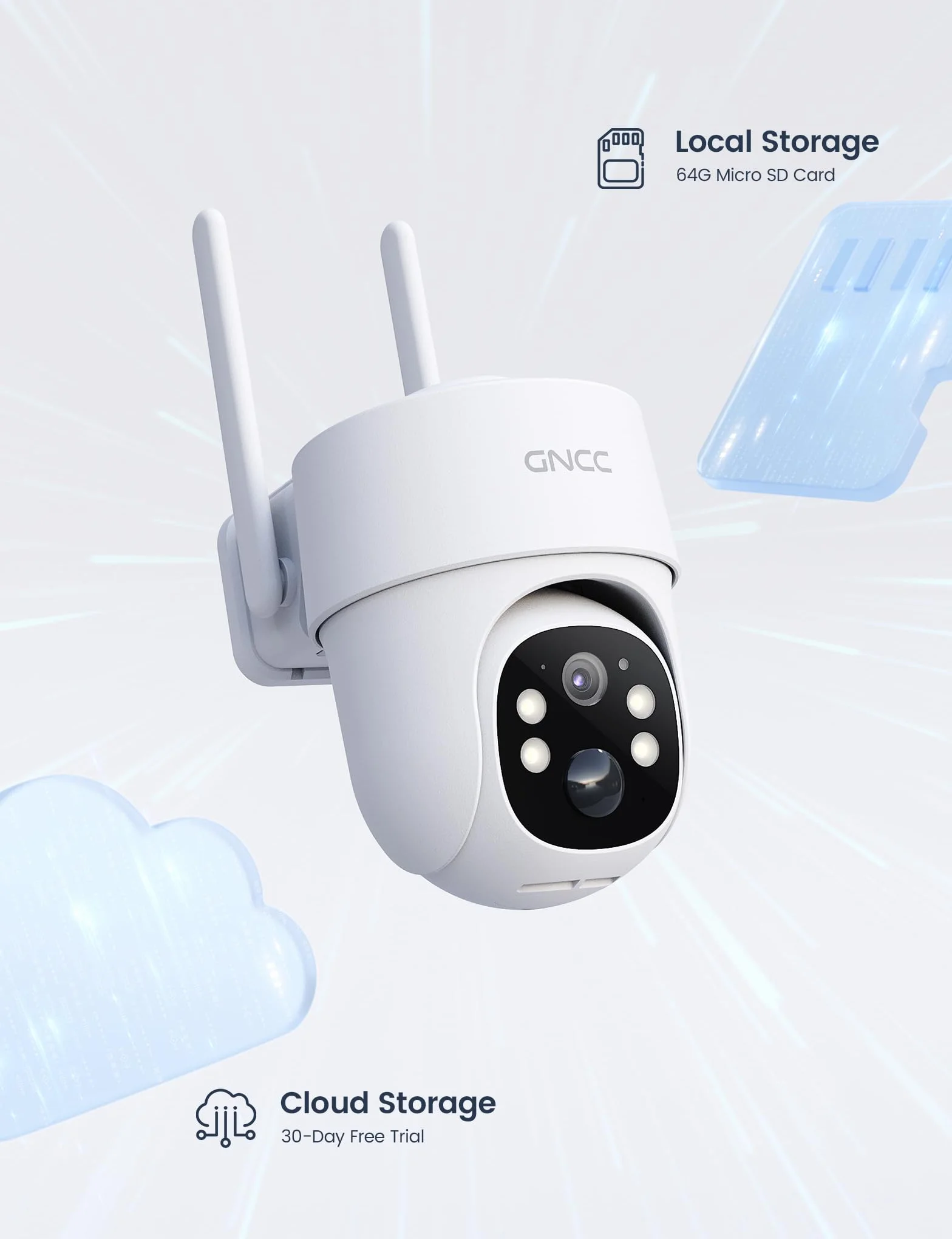 GNCC 4G LTE zewnętrzna kamera monitoringowa solarna z kartą SIM, 2K 3MP kamera monitoringowa na zewnątrz bez WLAN, zewnętrzny akumulator, obrotowa 355°/90°, widok nocny w kolorze/podczerwieni, 2