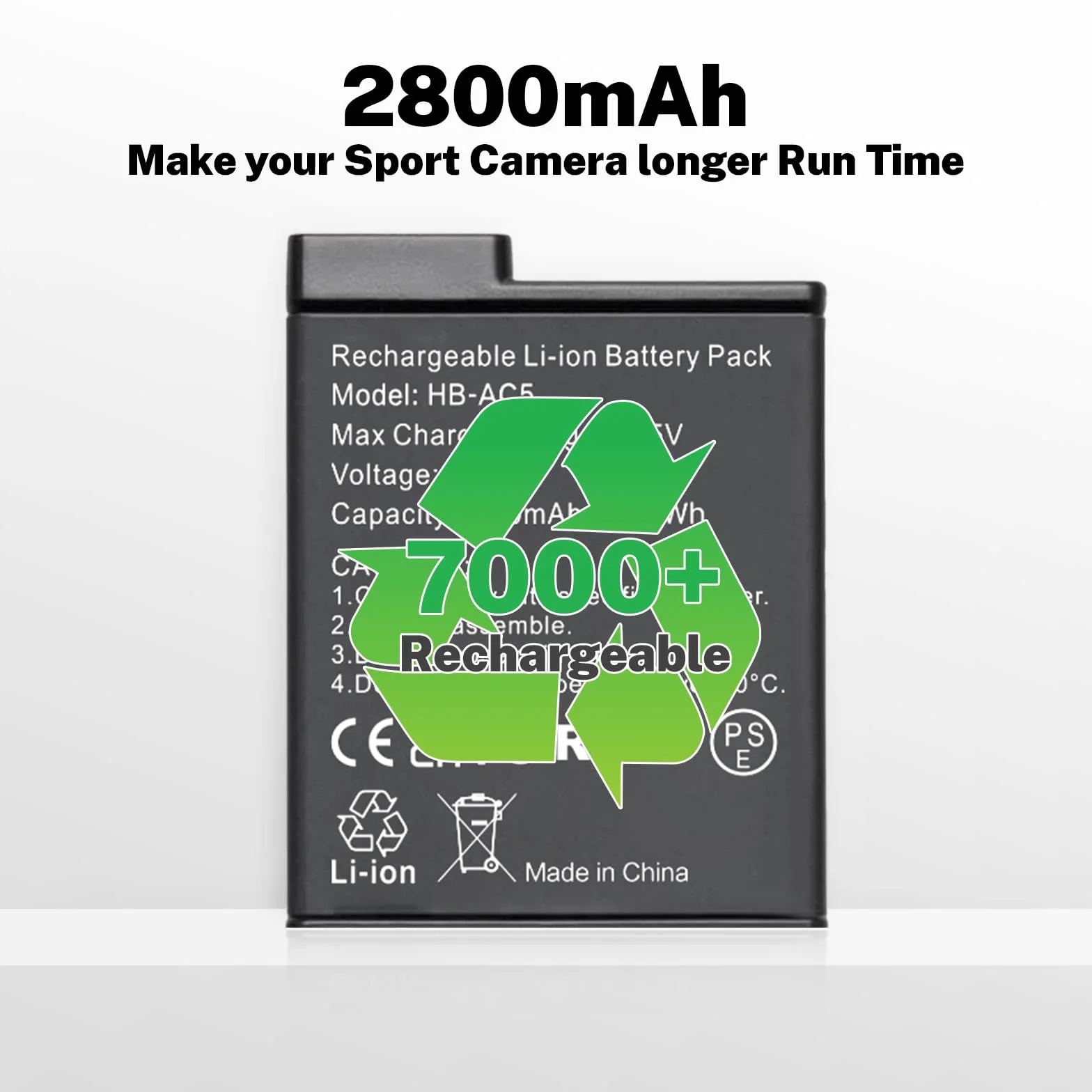 Zamiennik baterii 2800 mAh kompatybilny z DJI Osmo Action 5 Pro, ładowarka USB-C
