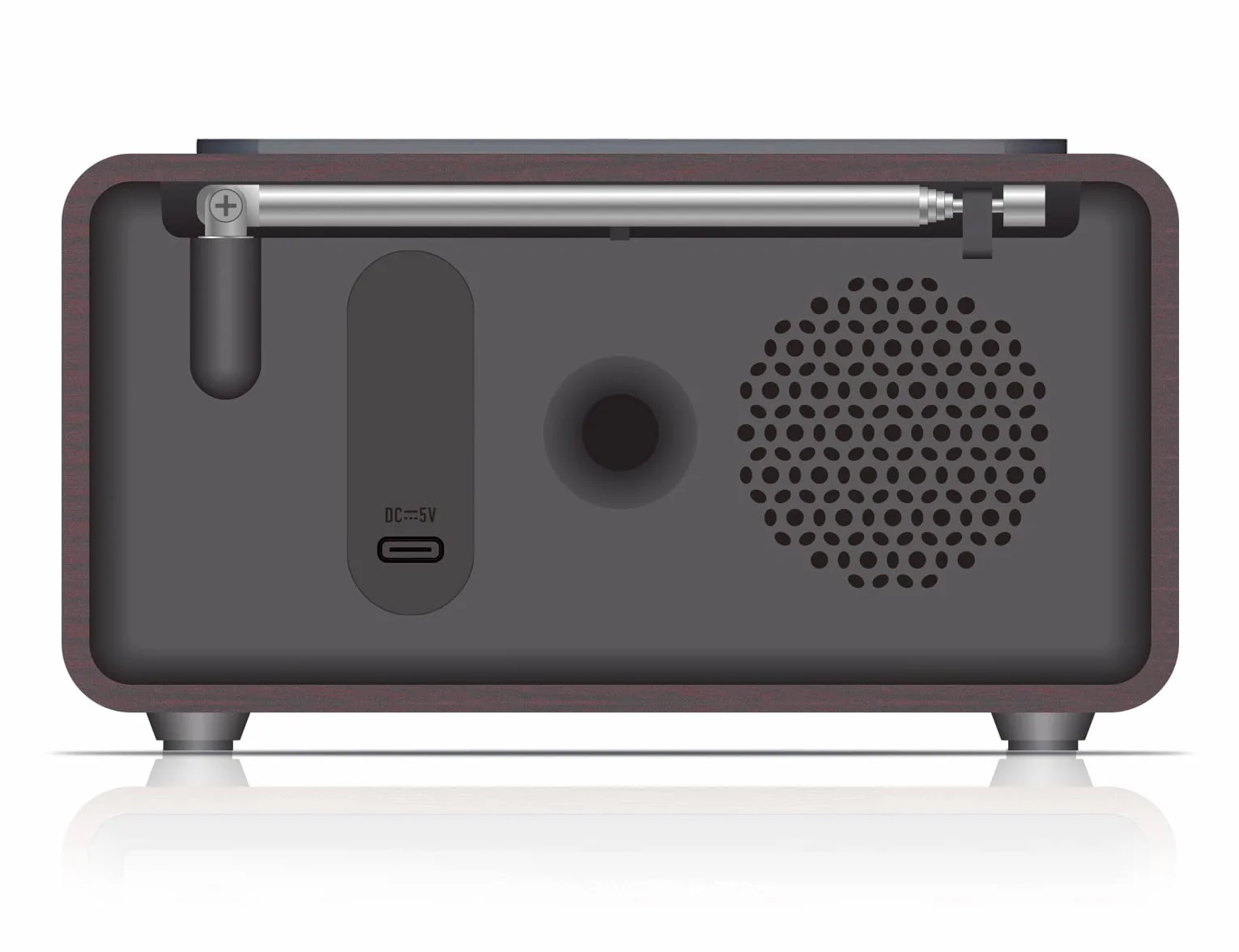 DAB/DAB+ FM cyfrowy radiobudzik z bezprzewodowym ładowaniem Bluetooth, czarny orzech