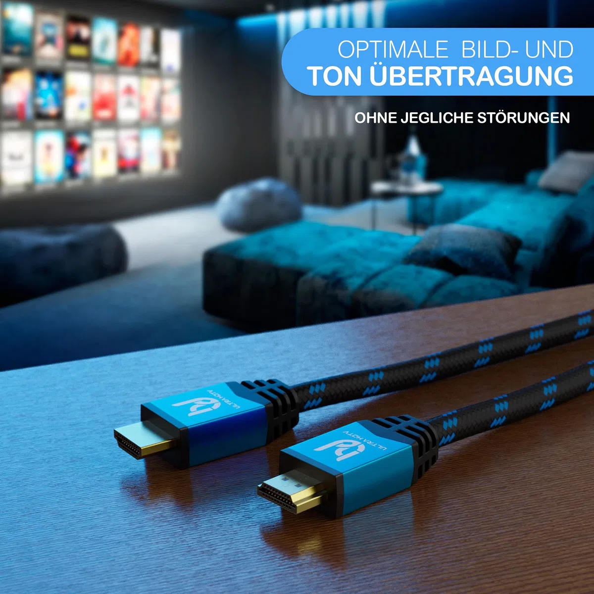 Kabel Ultra HDTV 4K HDMI - 2-metrowy kabel high speed HDMI 2.0b - certyfikat premium - 18 GBit/s - 4K@60Hz - rozdzielczość do 4096x2160 - ochrona przed załamaniem