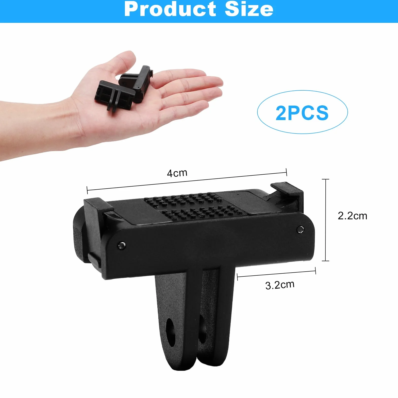 2 x magnetyczny uchwyt adaptera do DJI Osmo Action 3/4/5 Pro Osmo360, podwójna stabilność, magnetyczny uchwyt do szybkiej wymiany, adapter magnetyczny z dwoma pazurami, akcesoria DJI