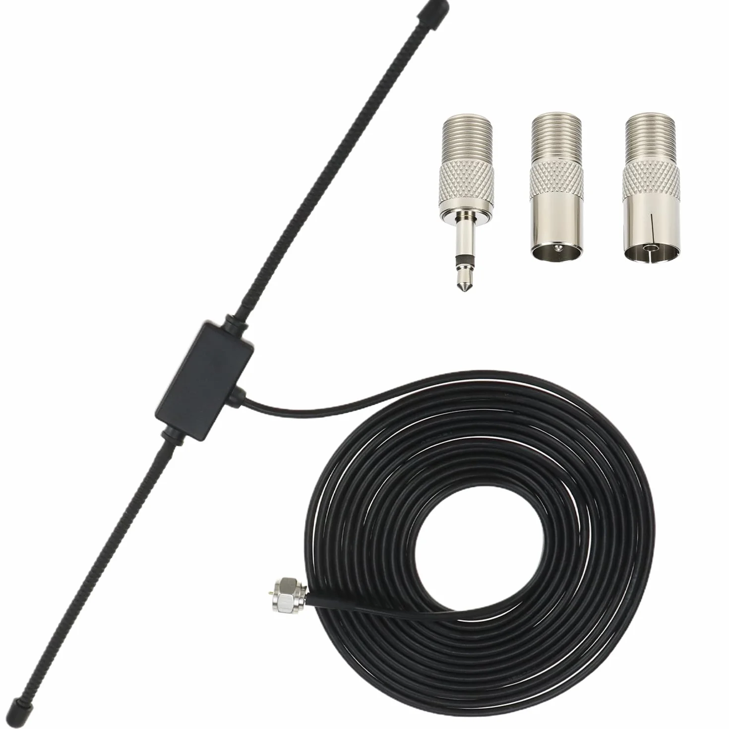 QWORK DAB UKW Antena radiowa, 75 omów FM Dipolantena z kablami o długości 3 m i wtykiem typu F do tunera radiowego, stereo Empfänger, AV-Empfänger, Musik System