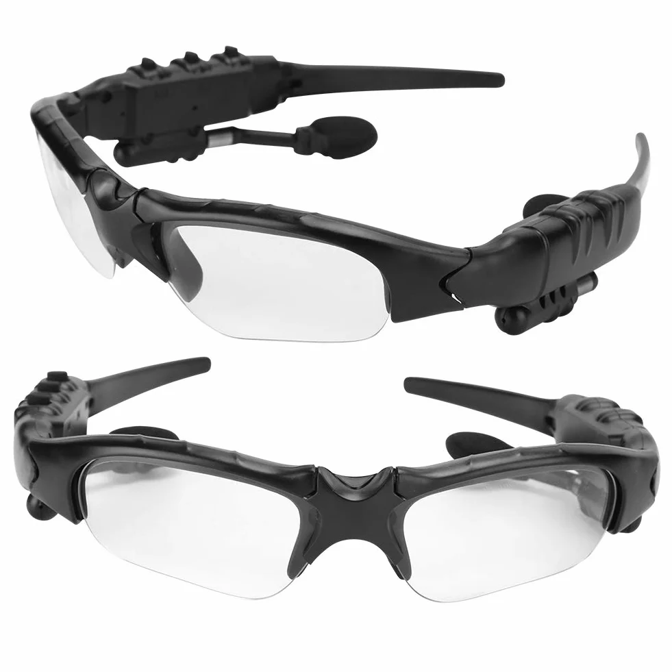 Okulary Przeciwsłoneczne Bluetooth Zestawy Słuchawkowe, Bezprzewodowy Dźwięk MP3 Dźwięk Stereo Odtwarzający Muzykę Słuchawki, Dzwonienie w Trybie Głośnomówiącym(Przezroczysty)