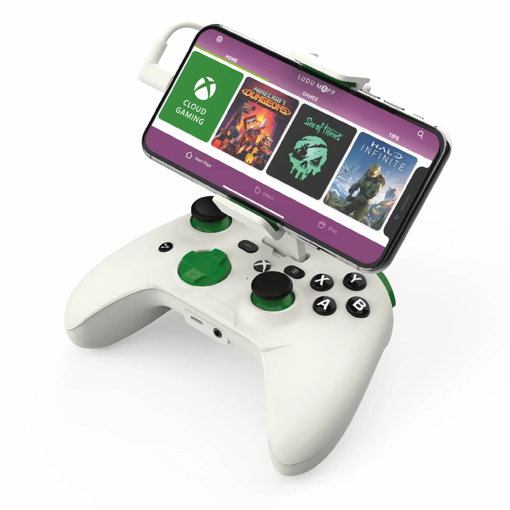RP1950X Cloud Mobile Cloud Gaming Controller do iOS (Xbox Edition) – mobilna gra na Twoim iPhonie – gry COD Mobile, Apple Arcade + więcej [1 miesiąc Xbox Game Pass Ultimate w zestawie], biały