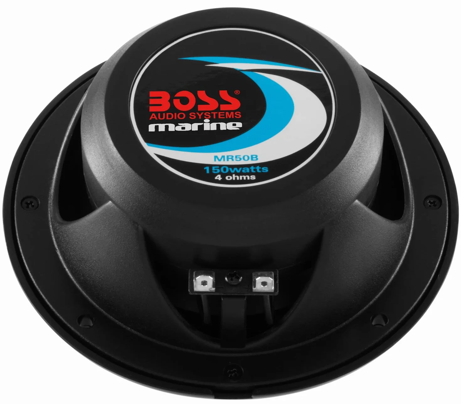 BOSS Audio Systems MR50B 13.3 cm morskie głośniki stereo do łodzi - 150 W (para), 2-drożny, dźwięk pełnozakresowy, wysokotonowe, koncentryczne, odporne na warunki atmosferyczne, sprzedawane w parach