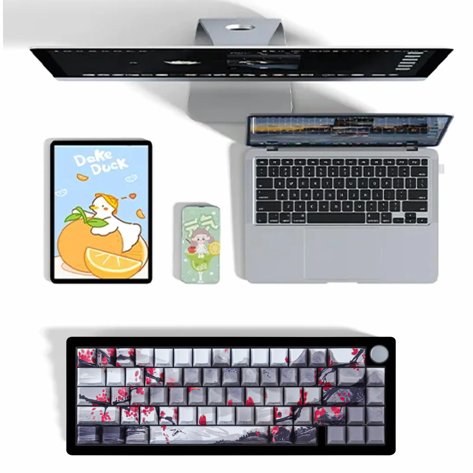 Nasadki klawiszy PBT 135 klawiszy zestaw z nadrukiem bocznym podwójny prześwit profil Cherry do klawiatur mechanicznych Cherry MX