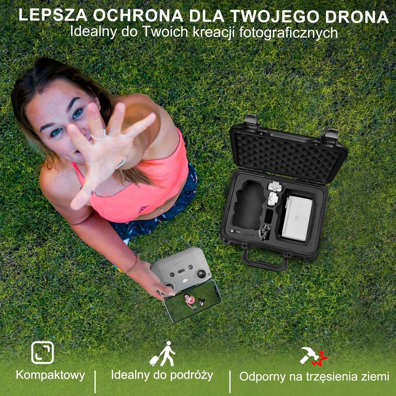 LEKUFEE Kompaktowa, przenośna, wodoszczelna torba do przenoszenia, walizka kompatybilna z dronem DJI Mavic Mini 2 i akcesoriami Mavic Mini 2 (mini 2 drony i akcesoria nie wchodzą w zakres dostawy),