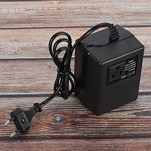 Konwerter Napięcia 300 W Adapter Wtyczki UE, Podróżny Adapter Wtyczki Zasilania, Konwertuje 220 V/240 V na 110 V/120 V, Tworzywo Sztuczne, Czarny, 3,7 X 3 X 2,4 Cala, do Podróży
