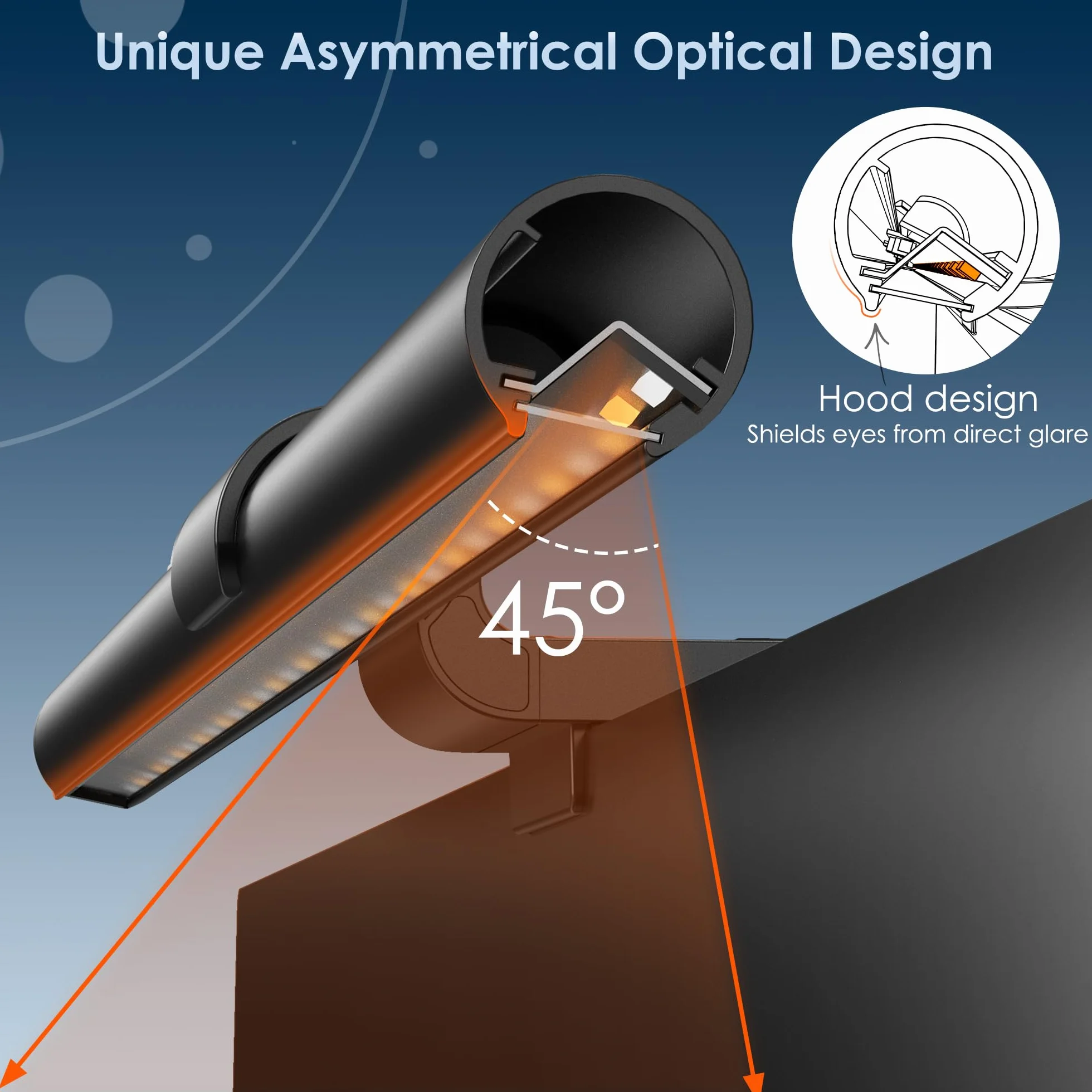 Lampa do monitora komputerowego Quntis z pilotem podświetlenia, 51 cm listwa oświetleniowa monitora do domowego biura, anty-niebieskie światło, lampa biurowa USB, regulowana