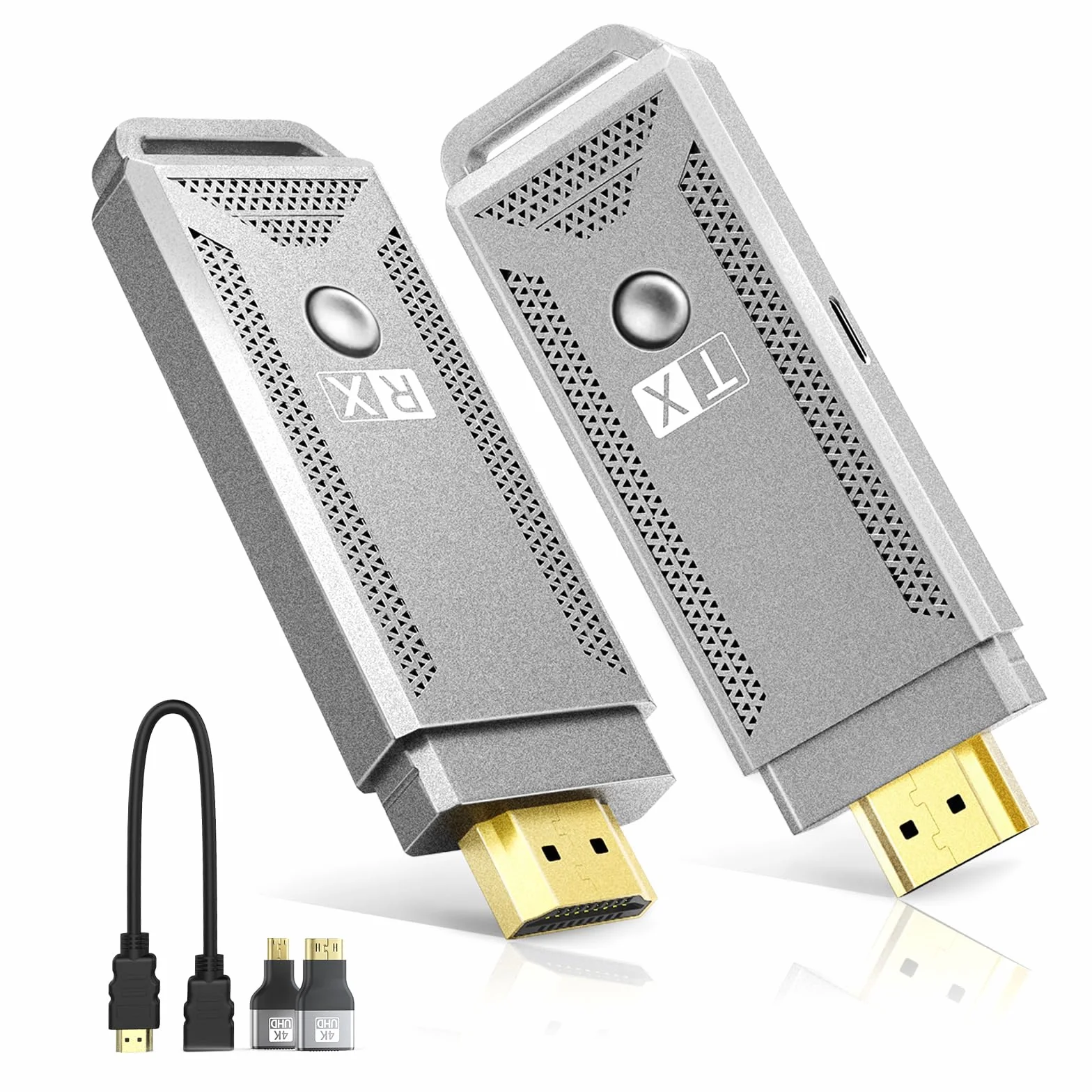 Bezprzewodowy transmiter i odbiornik HDMI [100ft, 4K do 1080p], 2.4G/5G Dual Band HDMI transmisja bezprzewodowa, Plug & Play do strumieniowego przesyłania plików wideo i audio z laptopa/komputera