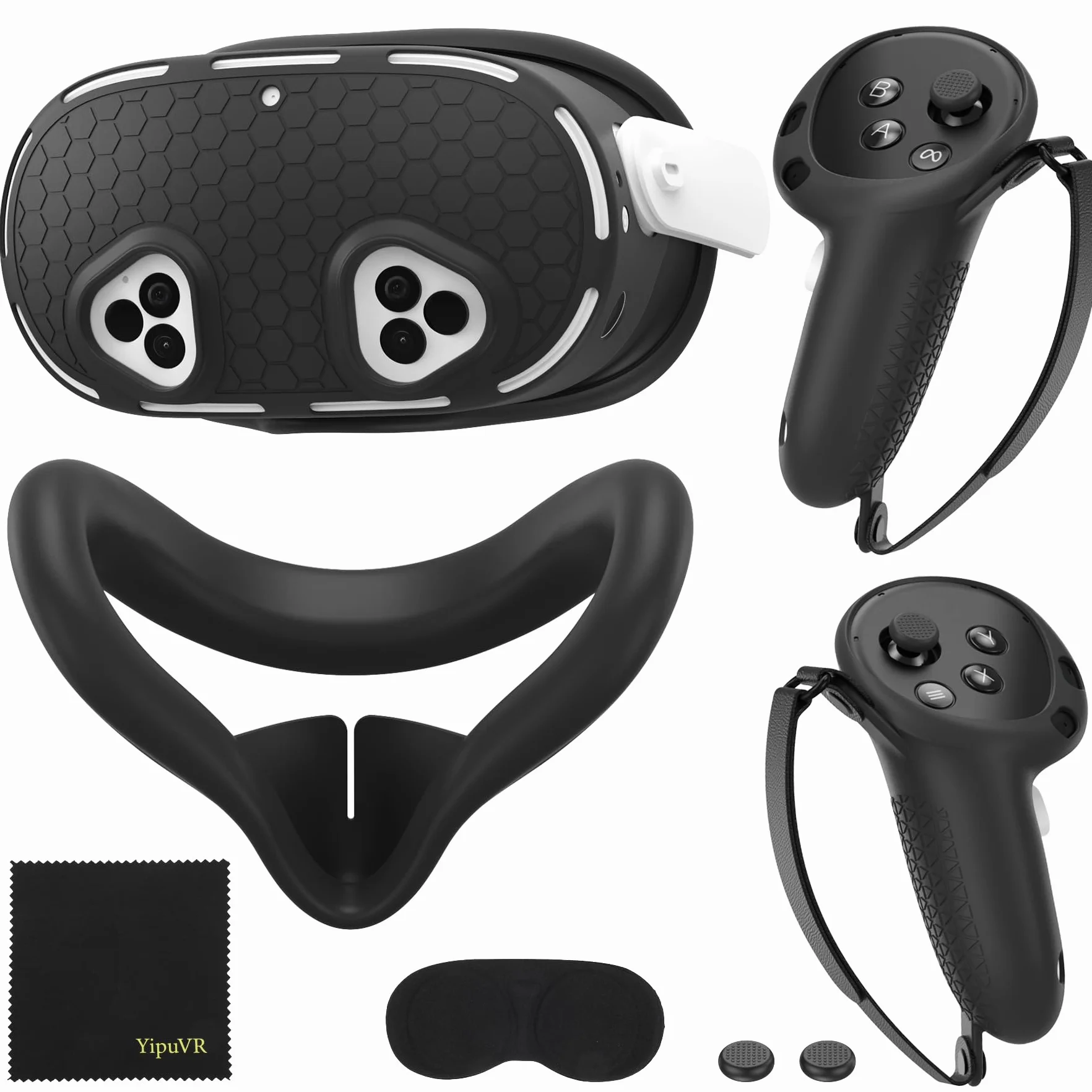 Silikonowe etui ochronne do Meta Quest 3S, 5 w 1, osłona na kontroler i VR, joystick caps