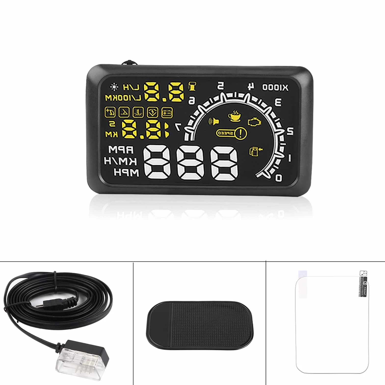 Wyświetlacz Head Up Wielofunkcyjny Auto Car OBD II HUD Wyświetlacz Head Up 5.5 ''Ekran Projektor LED System Ostrzegania o Prędkości,wystawa samochodu