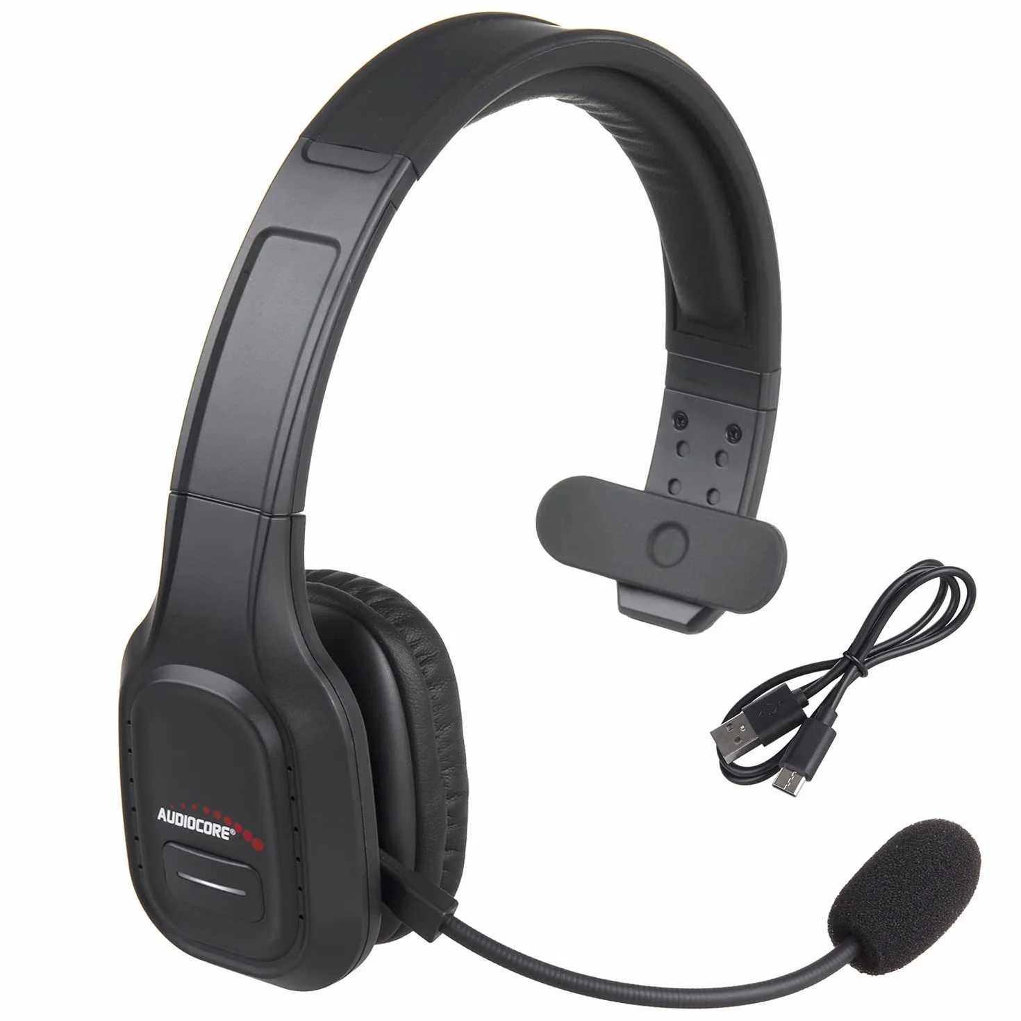 Audiocore Zestaw Słuchawkowy Bluetooth Z Mikrofonem Redukującym Szumy Dla Call Center Słuchawki Nauszne 32 Godziny Rozmów, Bezprzewodowy Zestaw Głośnomówiący Kompatybilny Z Asystentem Google